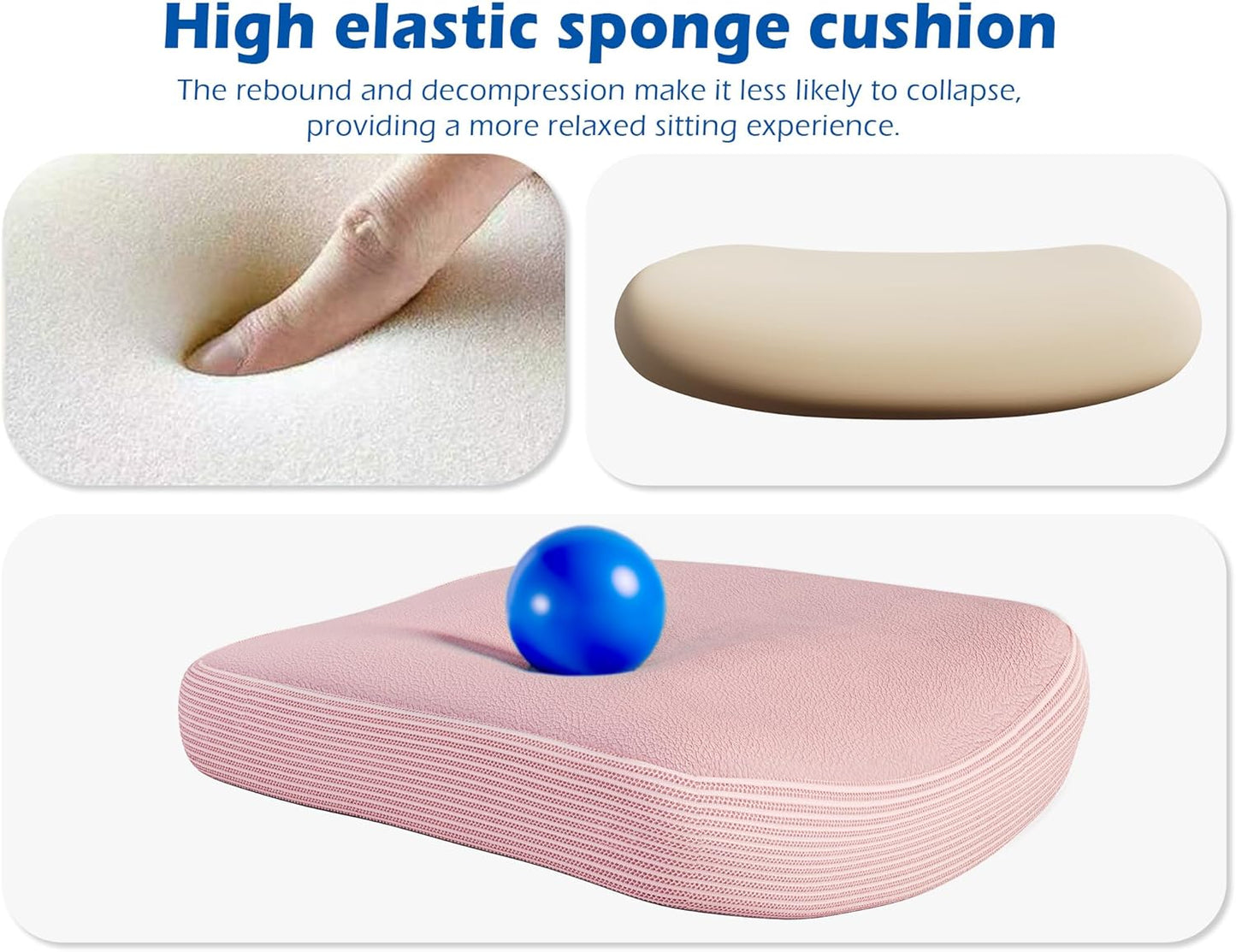 TRALT Ergonomic Office Chair - Desk Chair with Adjustable Lumbar Support Computer Chair - Mesh Comfy Chair with Flip-up Armrests - Gaming Chairs for Adults Home Office (Leather, Pink)