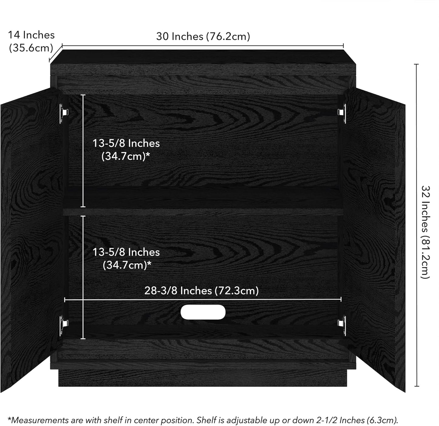 Henn&Hart Presque Accent Cabinet, 30" Wide, Black