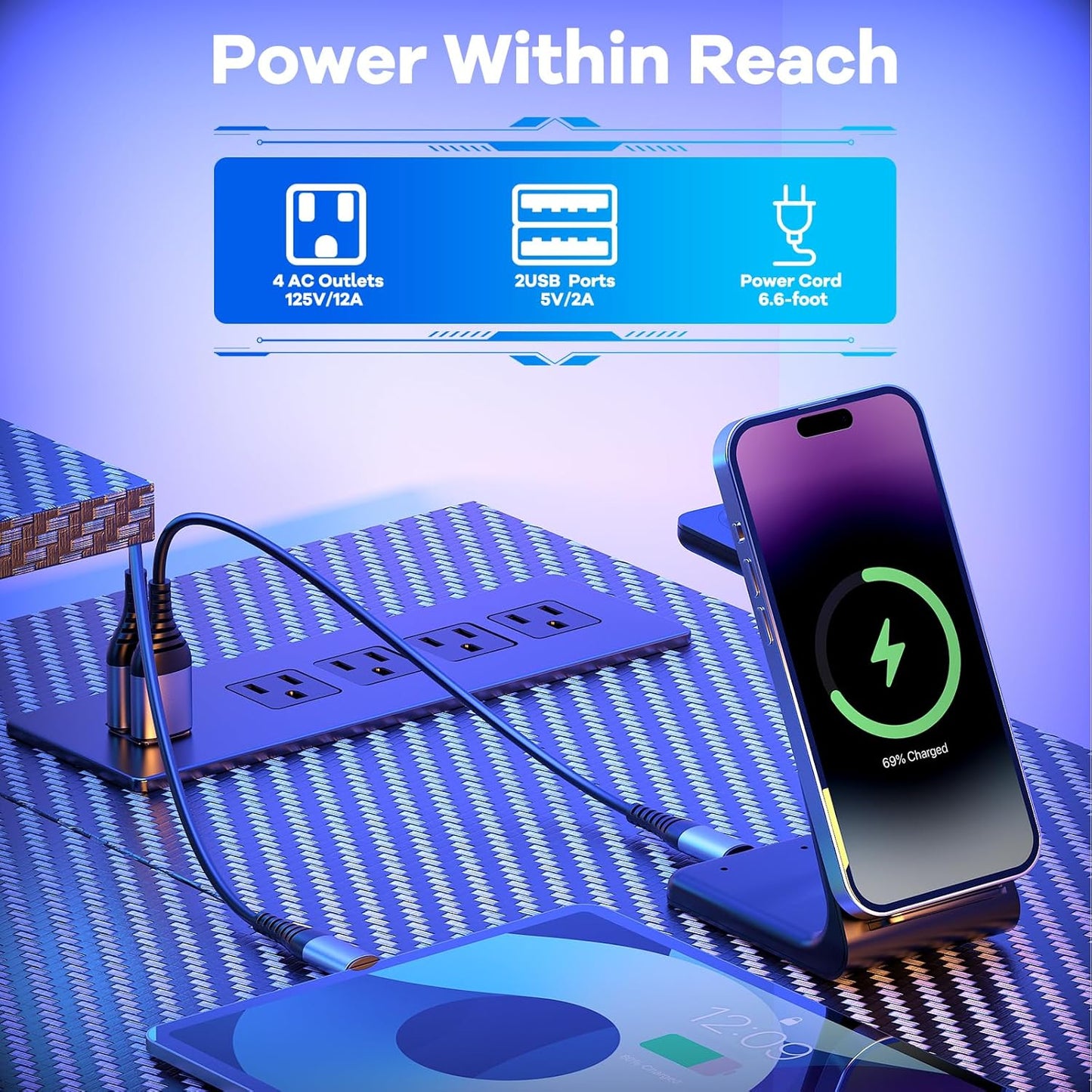 47 inch Gaming Desk with USB Charging Ports and LED Light, Reversible L Shaped Desk, L Shaped Desk with Hook & Monitor Stand, Computer Desk with Drawer and Shelves for Home Office Bedroom