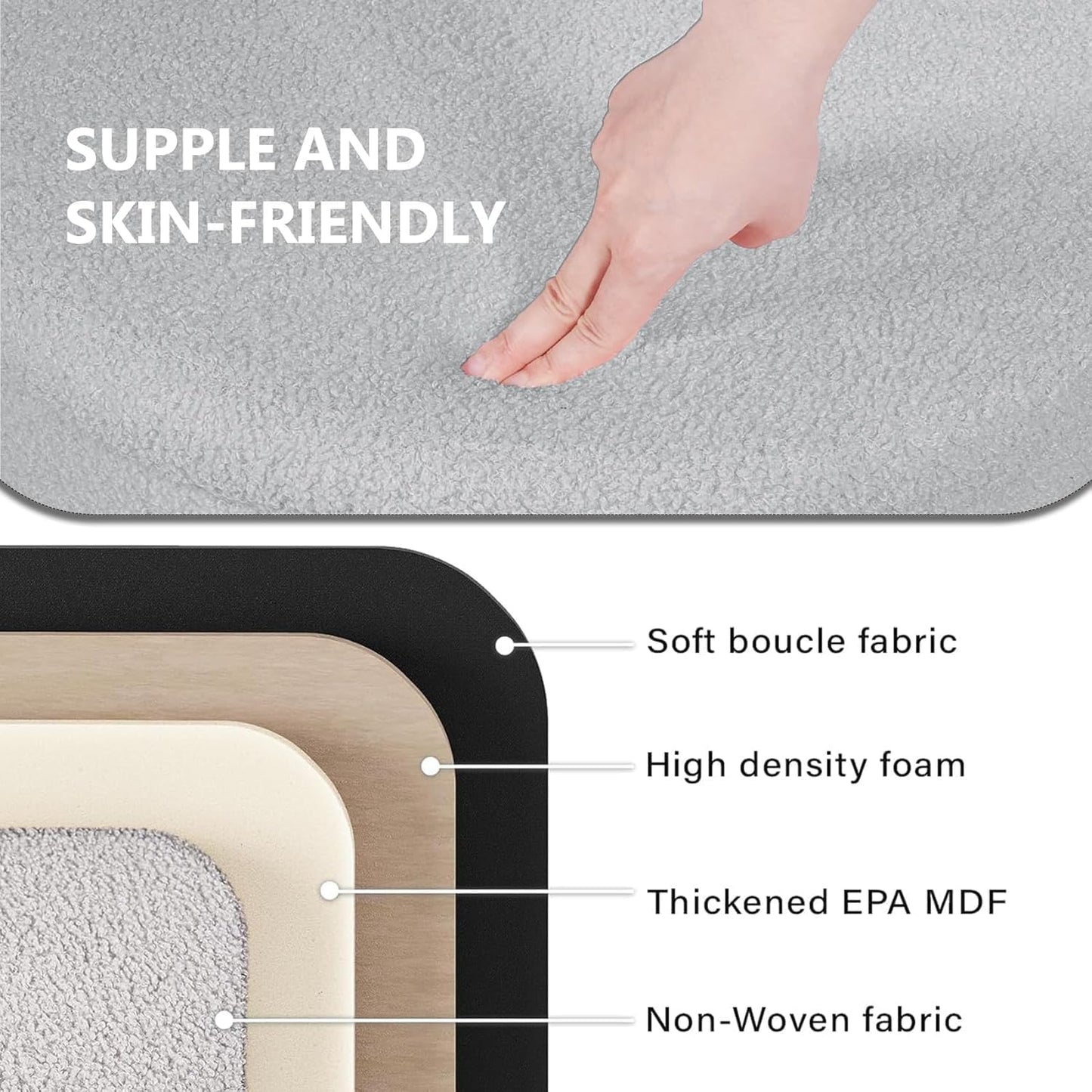 Foldable Storage Ottoman Bench-Footrest Stools for Living Room, Apartment-Multi-Functional Chair with Hidden Compartment, Grey