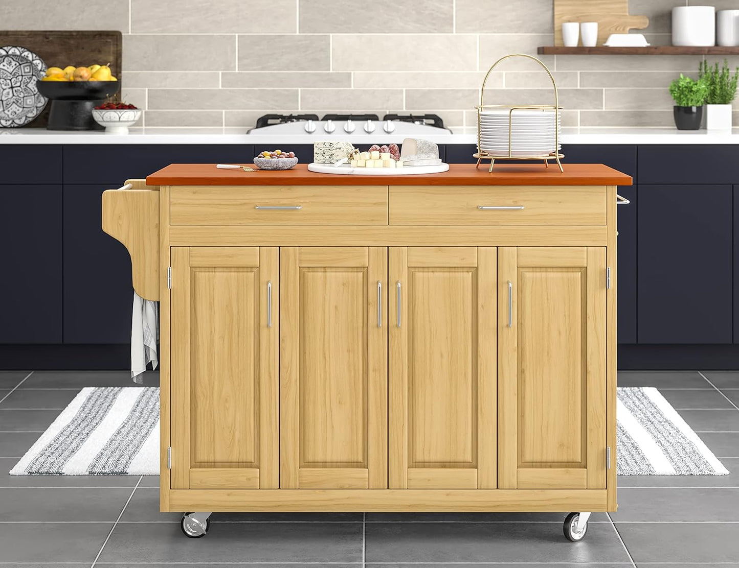 homestyles Create Kitchen Cart, Oak, Natural
