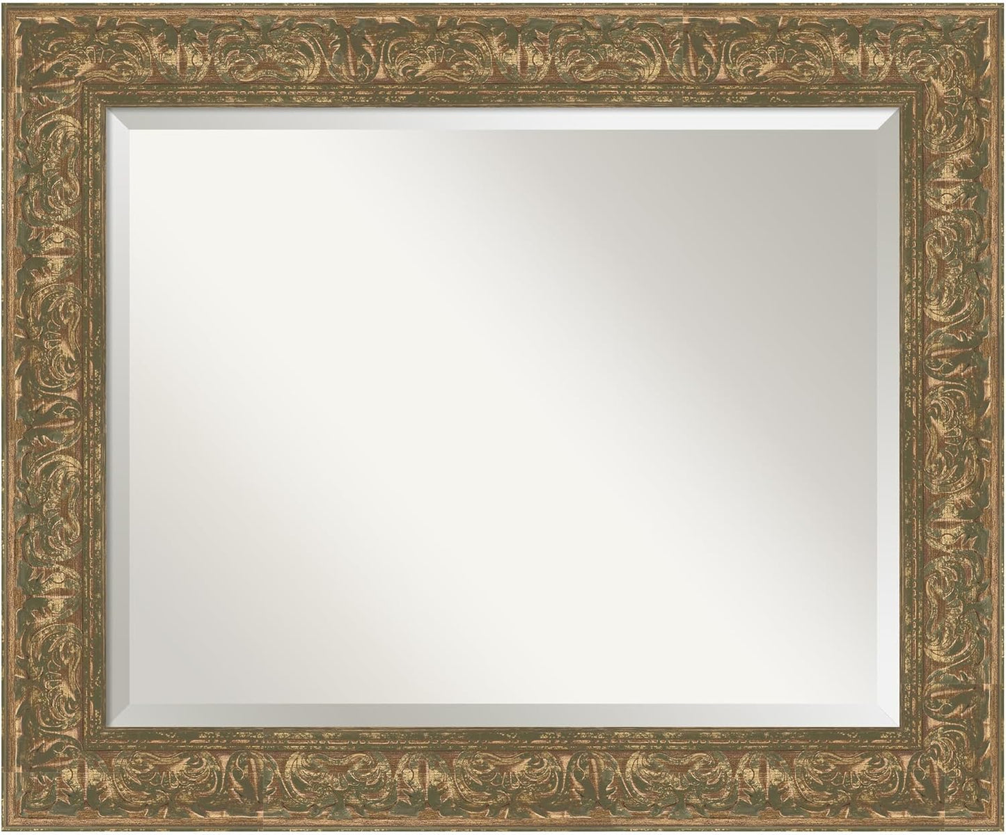 Amanti Art Bronze Bathroom Mirror for Over Sink, 29x35 Luxe Bronze Gold Rectangle Vanity Mirror, Large Traditional Frame, Hangs Horizonally and Vertically, Bathroom Wall Decor, Beveled Edge