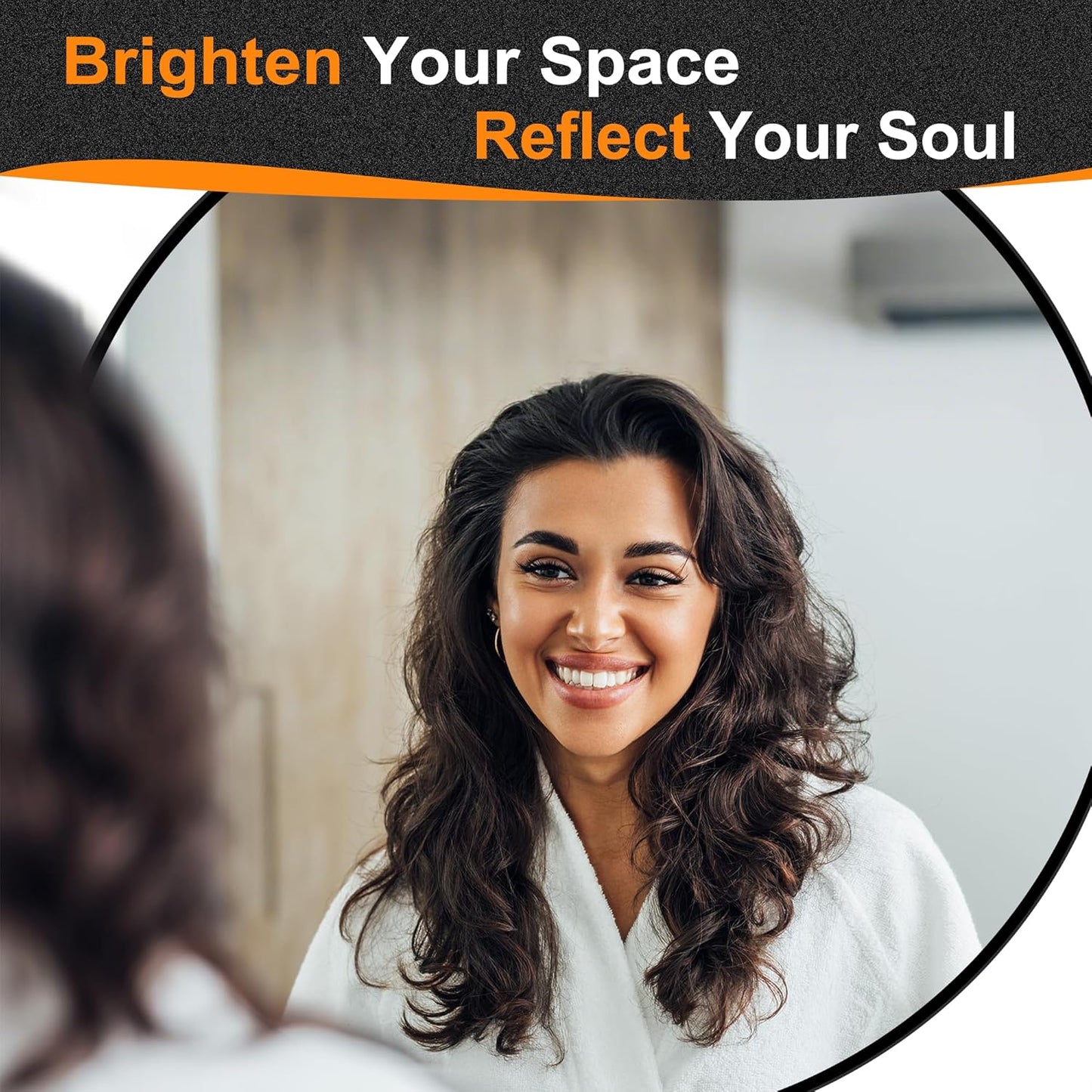 Black Bathroom Mirrors for Wall,30'' Round Circle Mirror for Entryway Bedroom Vanity Frame Mirror(30'',Black)