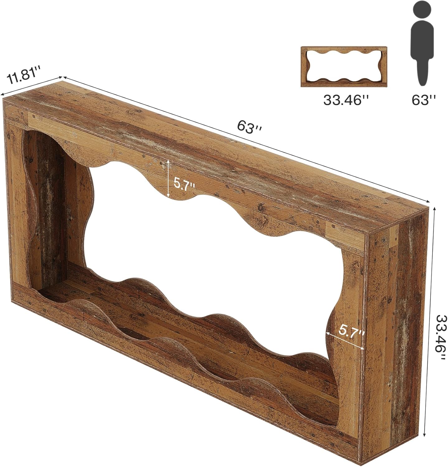 Tribesigns 63 Inches Farmhouse Console Table with Storage, Couch Table Behind Sofa, Long Entryway Sofa Station, Narrow Console Stand, Hallway Stand for Entryway Living Room, Mix Brown