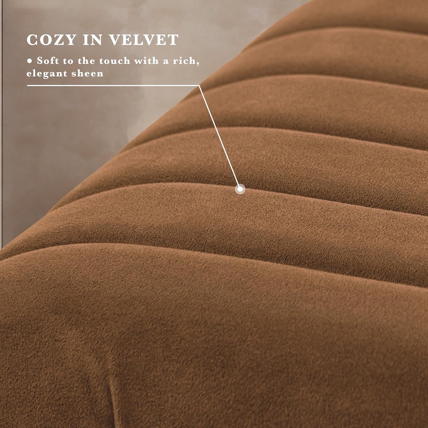 HomePop Arch Channel Bench|Bench for Living Room & Bedroom | Decorative Home Furniture - Rust Orange Velvet