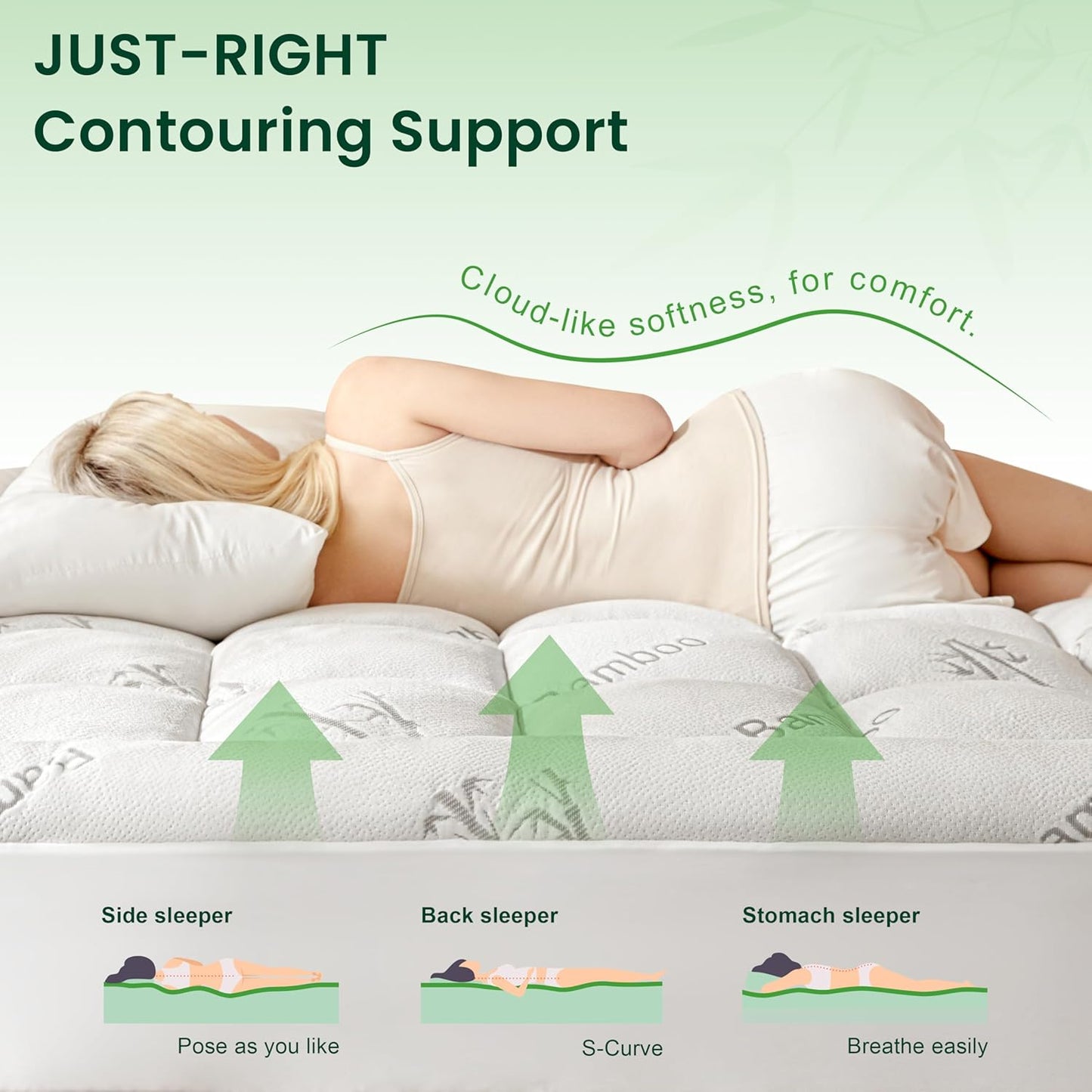 Love's cabin Twin Mattress Topper, Rayon Derived from Bamboo, 900 GSM Breathable Mattress Topper Pad, Thick Pillow Top Mattress Pad Stretches up with 8"-20" Deep Pocket(39"x75")