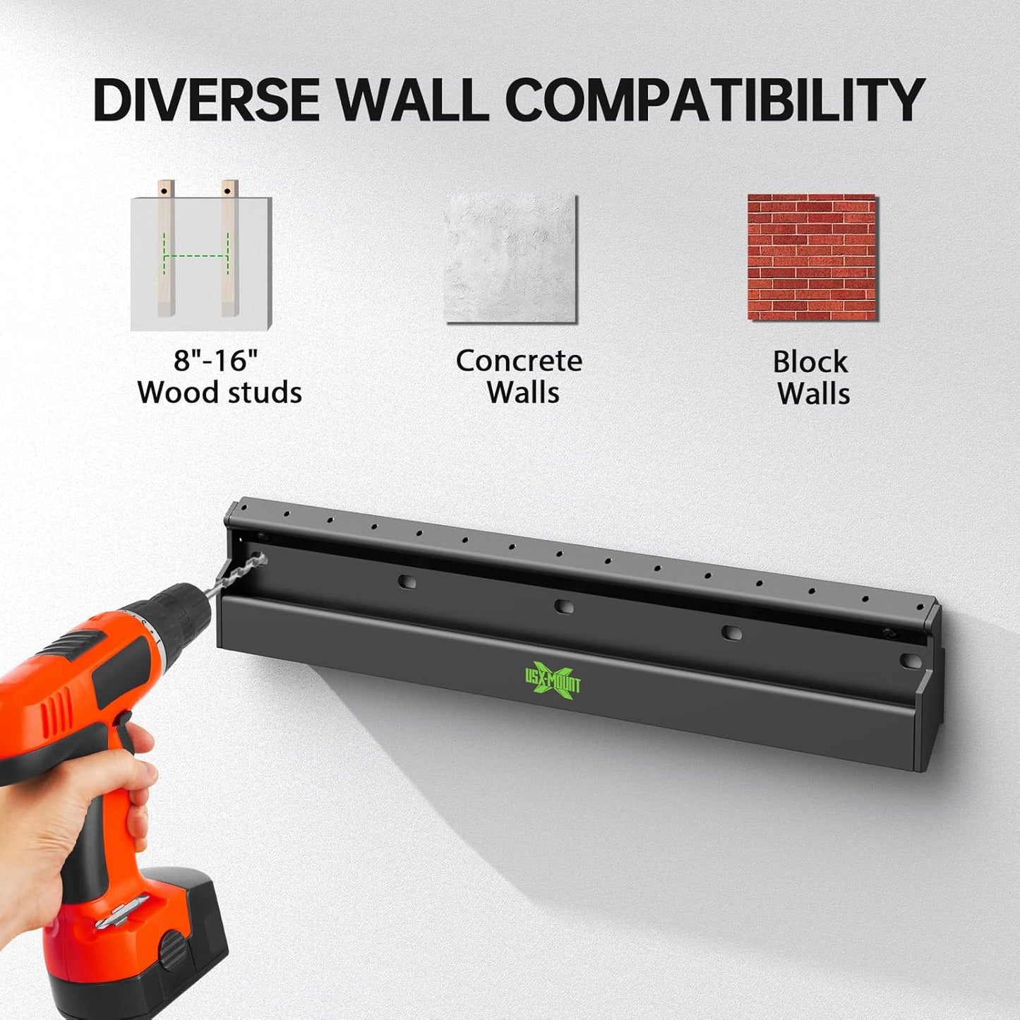 No Stud TV Wall Mount Low Profile for Most 26-60" Televisions up to 100 lbs,No Dril Monitor Mount for Drywall, Studless Wall Mount Bracket Max VESA 400x400mm for Flat Screen&Curved TVs, Easy Install