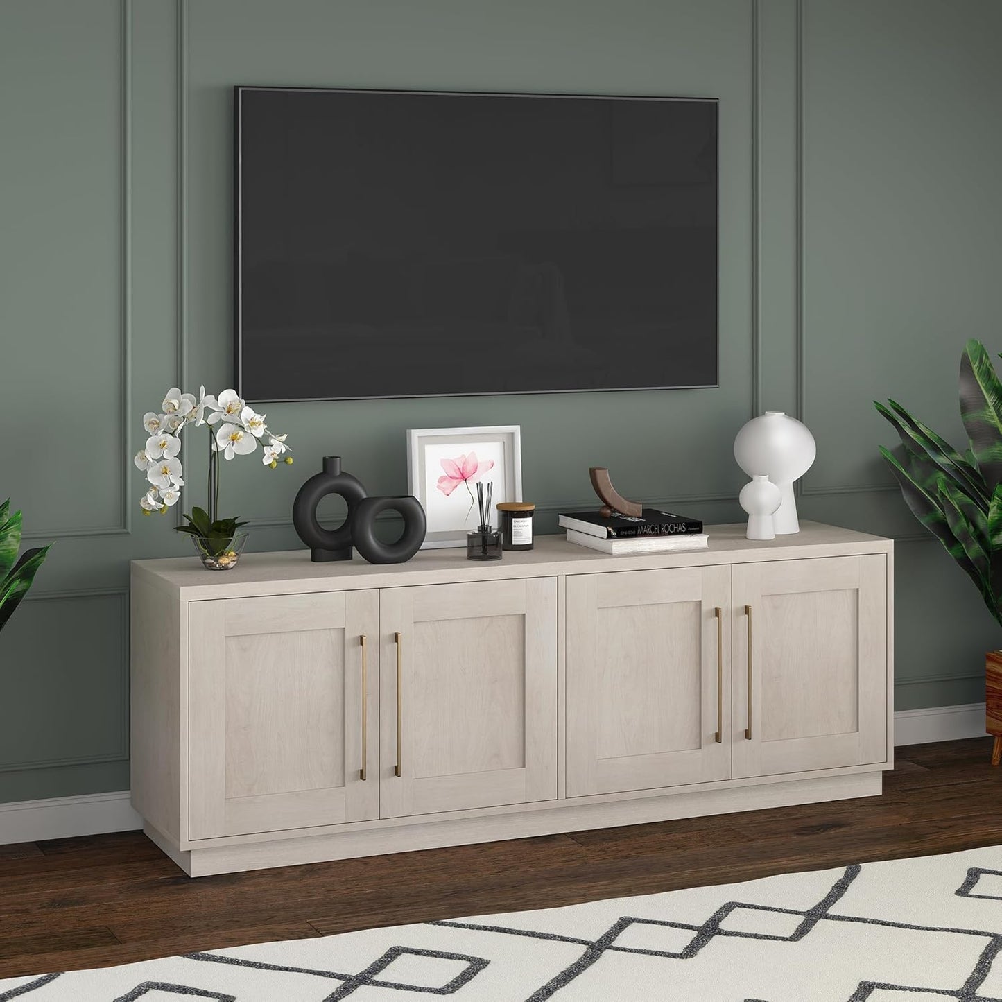 Henn&Hart Tillman, 68'' Rectangular TV Stand, Alder White