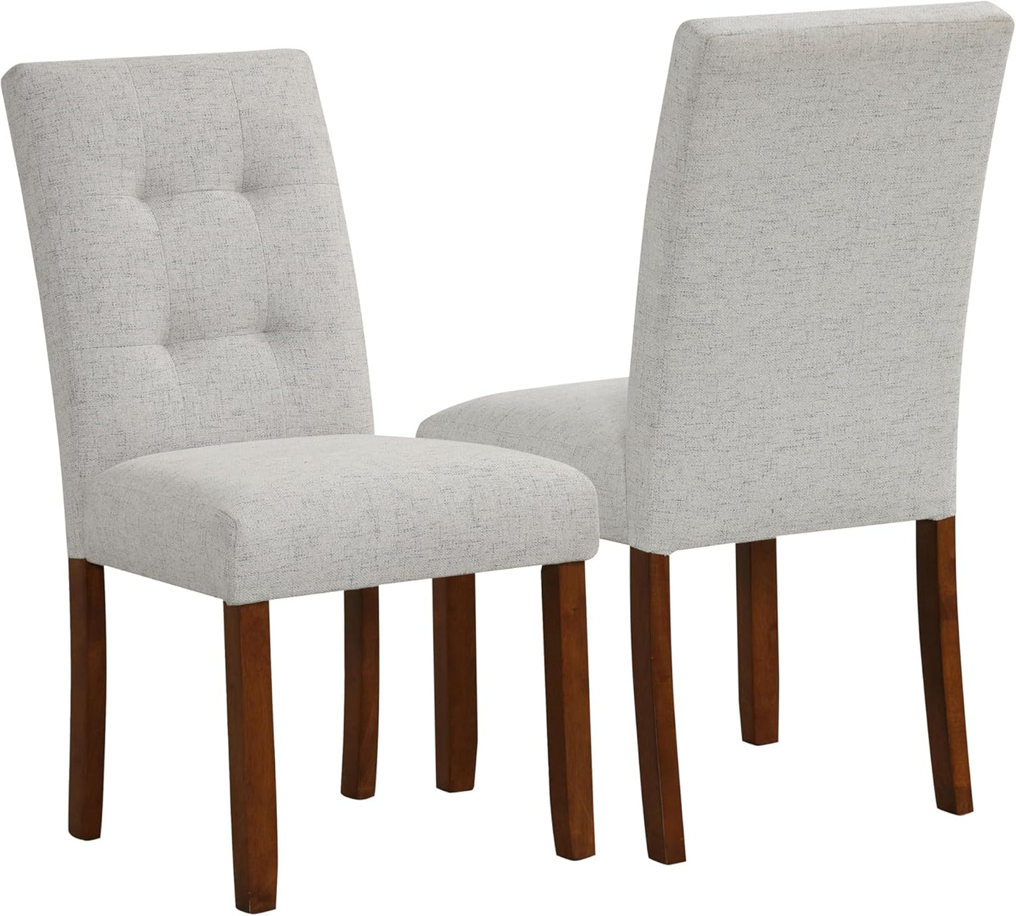 HomePop Button Tufted Fabric Dining Chairs - Slate Gray Woven (Set of 2)