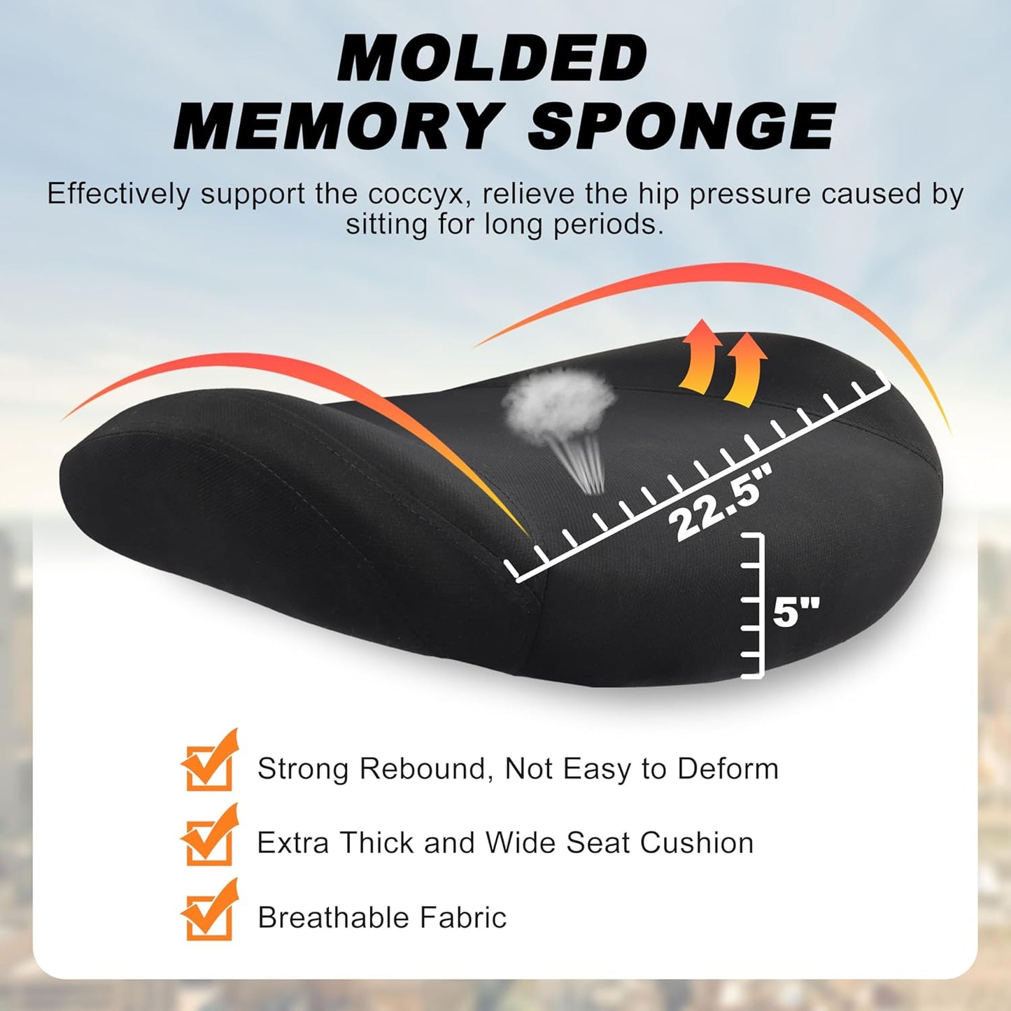 Ergonomic Office Chair for Big and Tall People, 400lb Computer Desk Chair with Adjustable 2D Headrest, Lumbar Support & Armrests, 5 Inch Thick Foam Cushion Seat, Mesh Rolling Chair for Work & Gaming