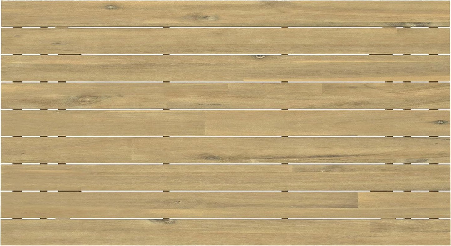 SIMPLIHOME Kona SOLID ACACIA WOOD 65 inch Wide Rectangle Contemporary Outdoor Dining Table in Light Teak for the Dining Room