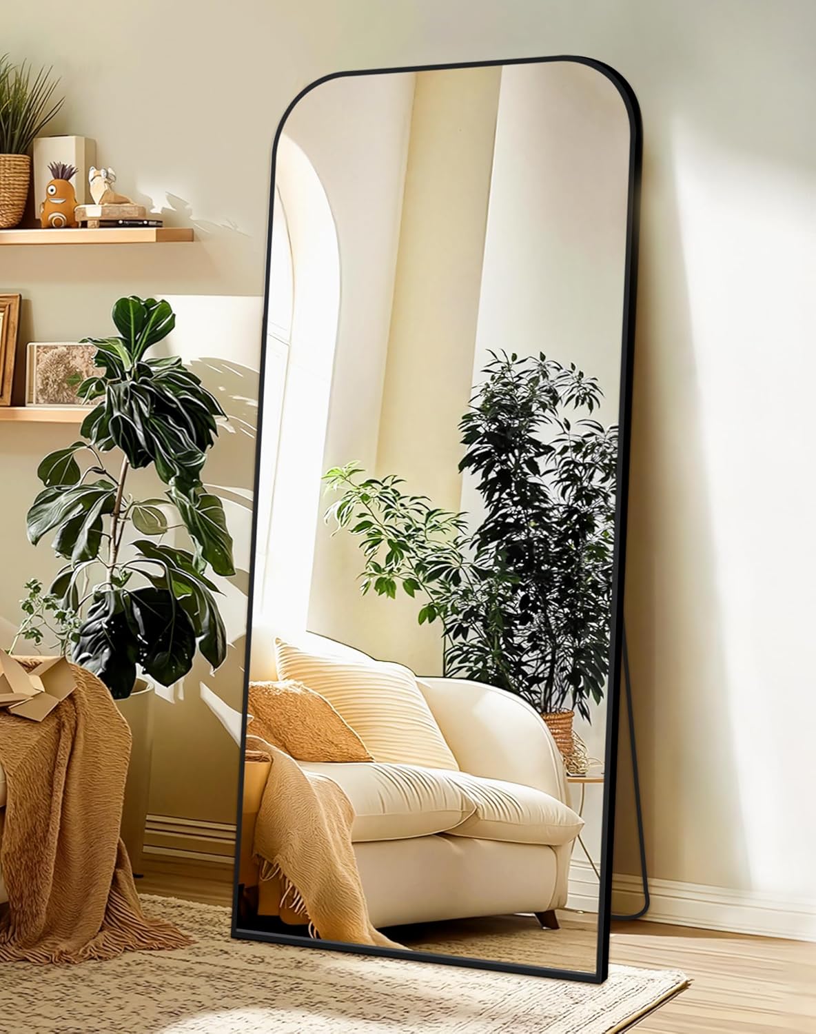 Delma Full Length Mirror, 56" x 25" Standing Large Floor Mirror with Aluminum Frame for Bedroom, Living Room,Bathroom