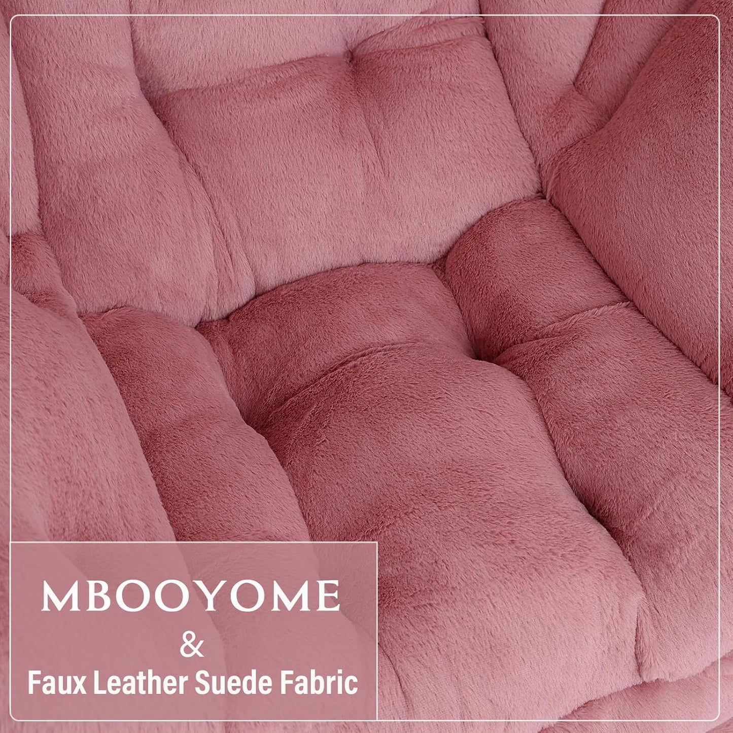 Lazy Chair with Folding Ottoman, Modern Accent Lounge Armchair with Armrests and a Side Pocket & Foldable Footstool, Leisure Reading Chair for Living Room, Bedroom & Dorm, Plush Dark Pink