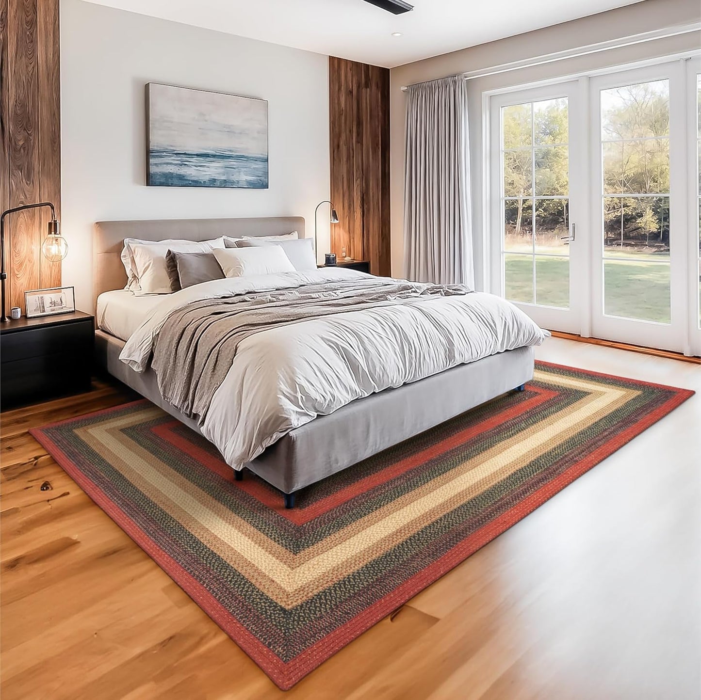 Highland Multicolor Jute Braided Area Rug, 6x9' Rectangle - Warm Country and Cabin Decor, Perfect for Living Rooms and Dining Rooms - Pet Friendly and Easy to Clean