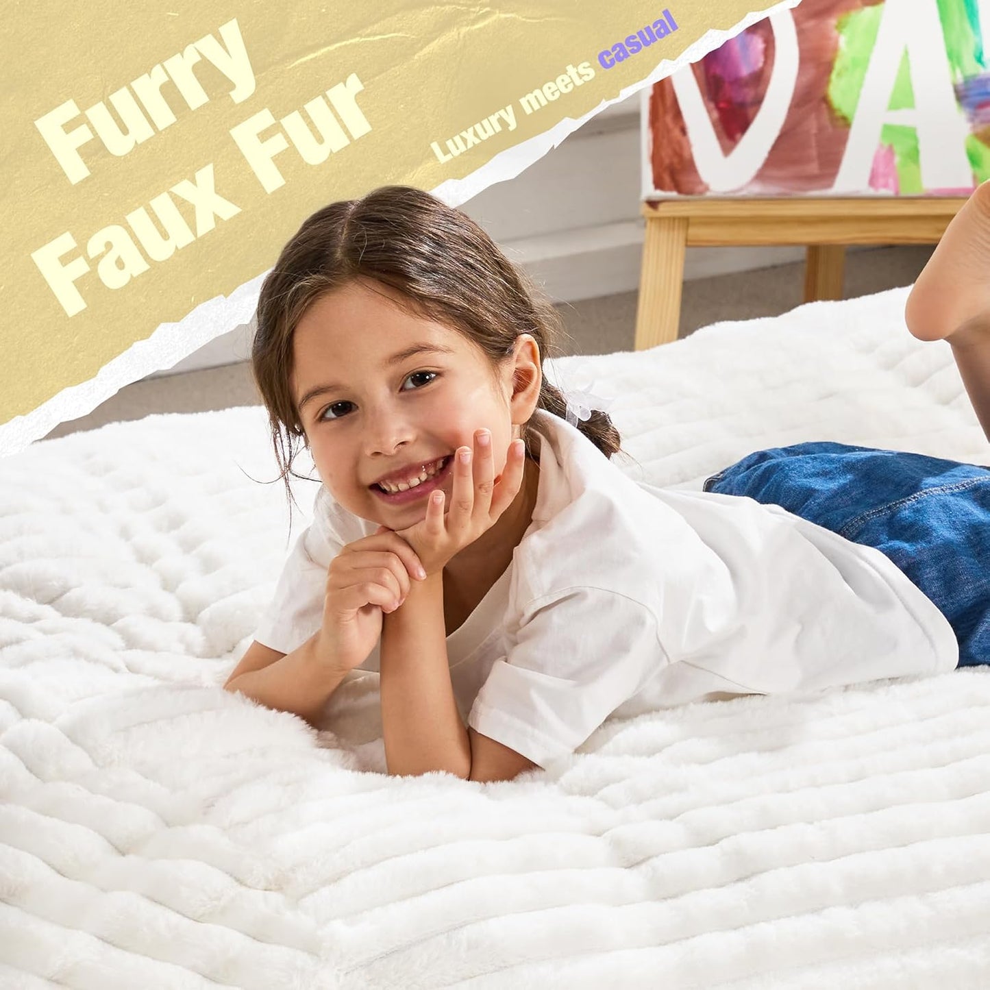 Hobestluk 3FT Bean Bag Chairs Adult Bean Bag with Portable Handle Comfy Large Bean Bag Chair with Removable Cover for Living Room Bedroom or Reading Nook (Stripe White, 3FT)