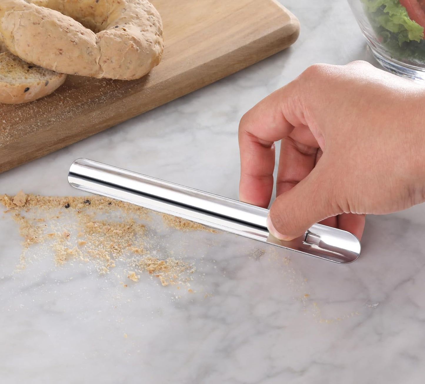 New Star Foodservice Aluminum Table Crumber, 6-Inch, Silver, 22810