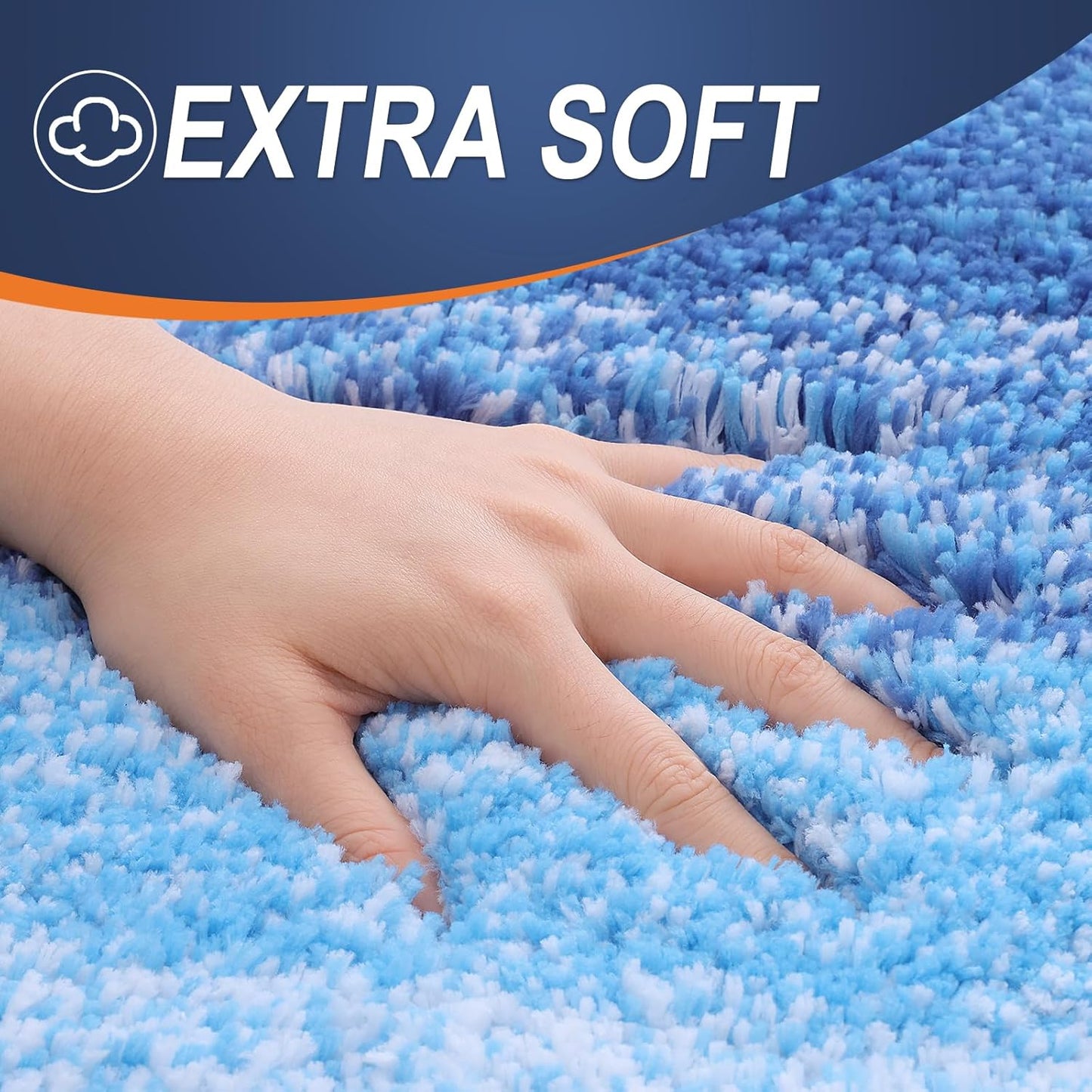 OLANLY Bathroom Rugs Mat 36x24, Extra Soft Absorbent Microfiber Bath Rugs, Rubber Backing, Quick Dry, Washable Bath Mats for Bathroom Floor, Tub and Shower, Home Decor Accessories, Light Royal Blue