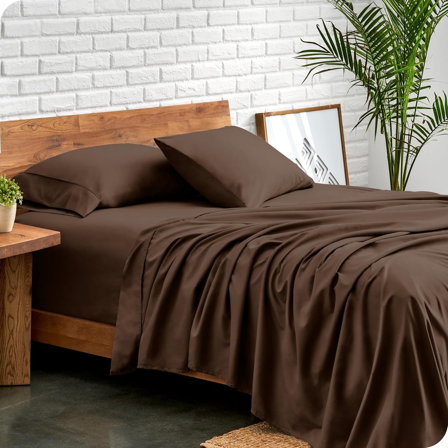 Bare Home Twin XL Sheet Set - College Dorm Size - Luxury 1800 Ultra-Soft Microfiber Twin Extra Long Bed Sheets - Deep Pockets - Easy Fit - Extra Soft - 3 Piece Set - Bed Sheets (Twin XL, Cocoa)