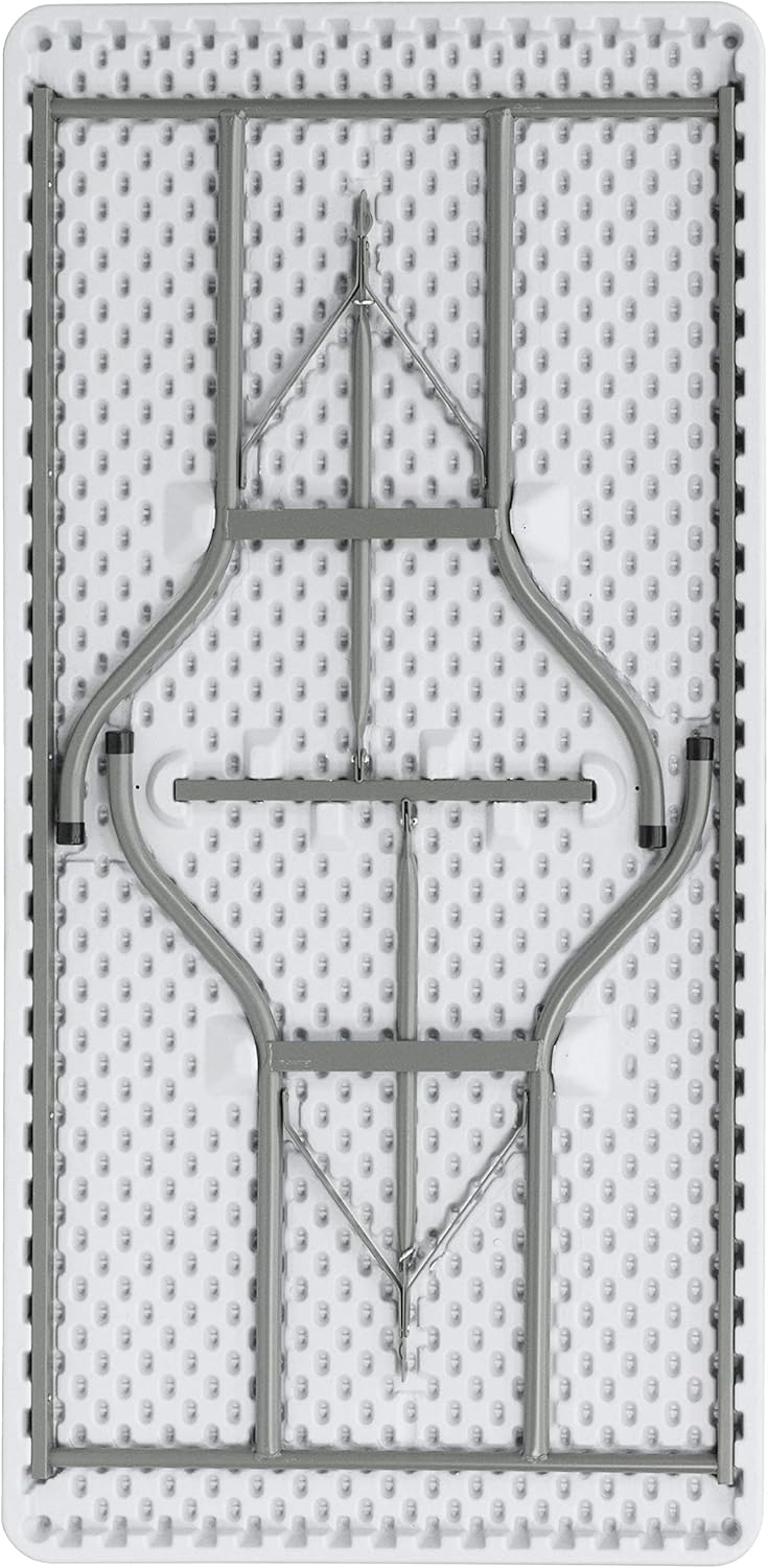 Flash Furniture Elon 5' Rectangular All-Occasion Plastic Folding Event Table, Foldable Portable Banquet Table for Indoor/Outdoor Events, White