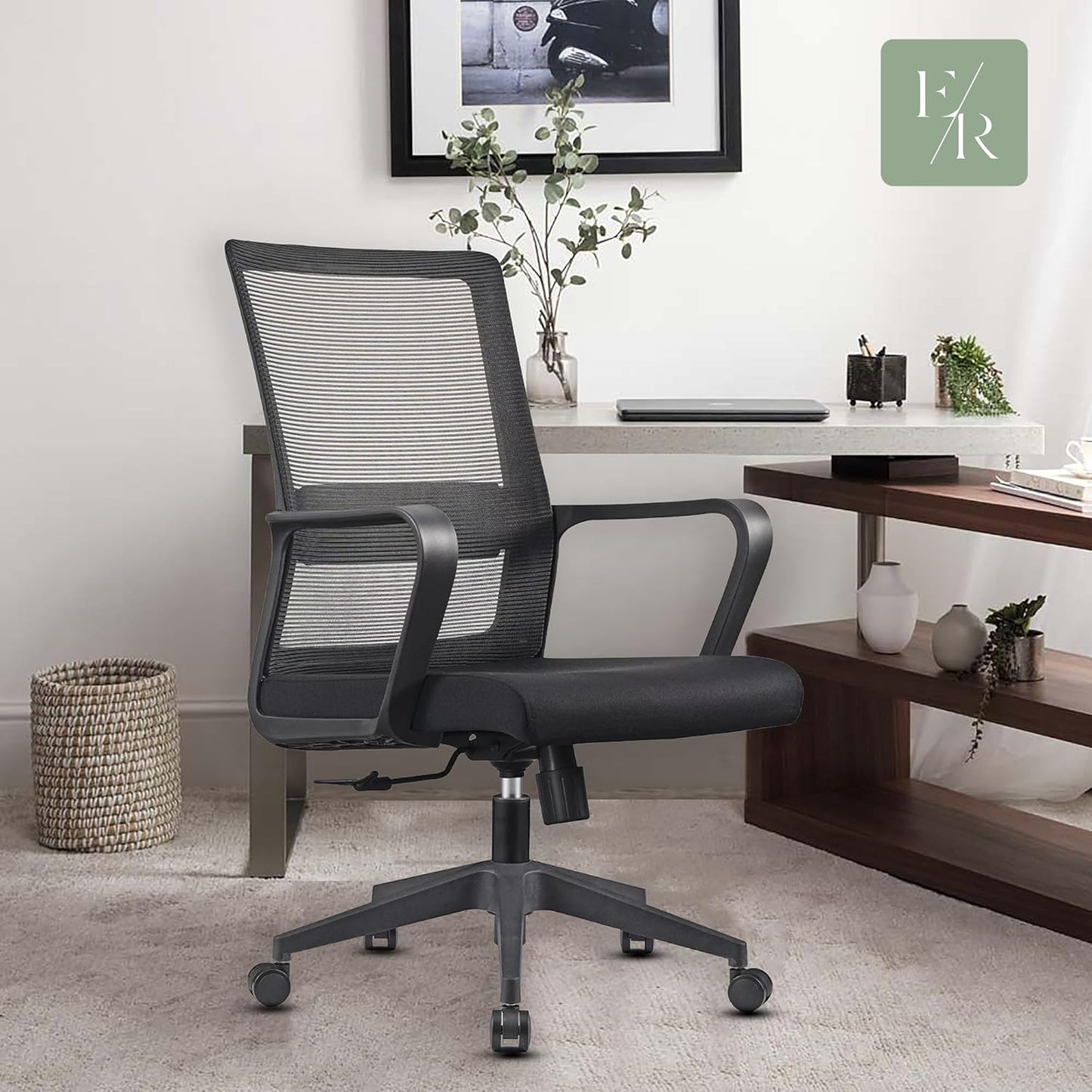 Black Mesh Office Chair - Ergonomic Computer Chair and Desk Chair for Home or Office