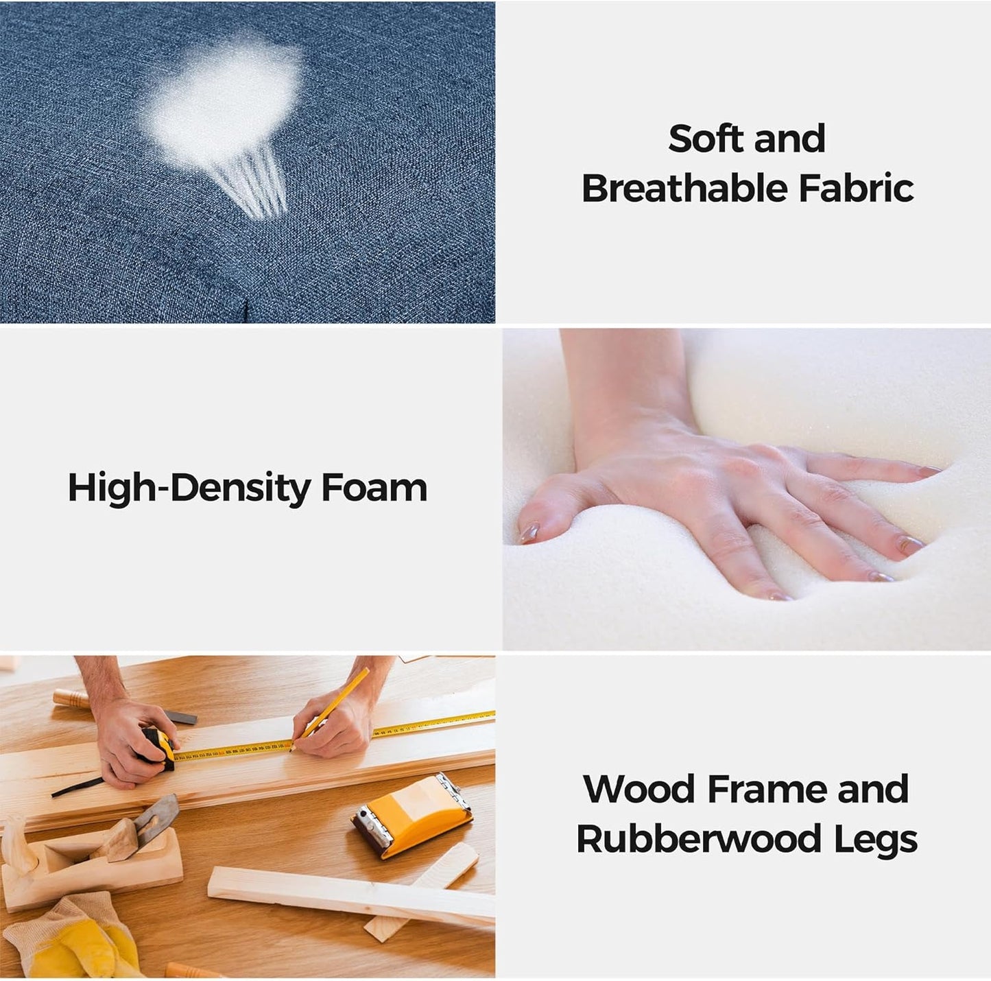 Yaheetech Dining Chairs Set of 6 Fabric Upholstered Dining Room Chairs with Button Tufted High Back and Solid Wood Legs for Kitchen/Living Room/Restaurant, Modern Style, Blue