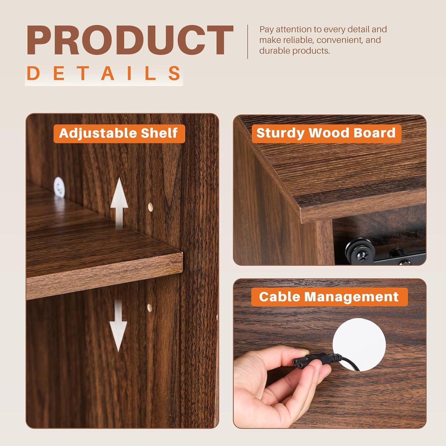 Sweetcrispy TV Stand for Televisions up to 65 Inch Farmhouse Entertainment Center with Storage Cabinets Sliding Barn Doors Modern Living Room Furniture Media Console Table for Bedroom, Brown