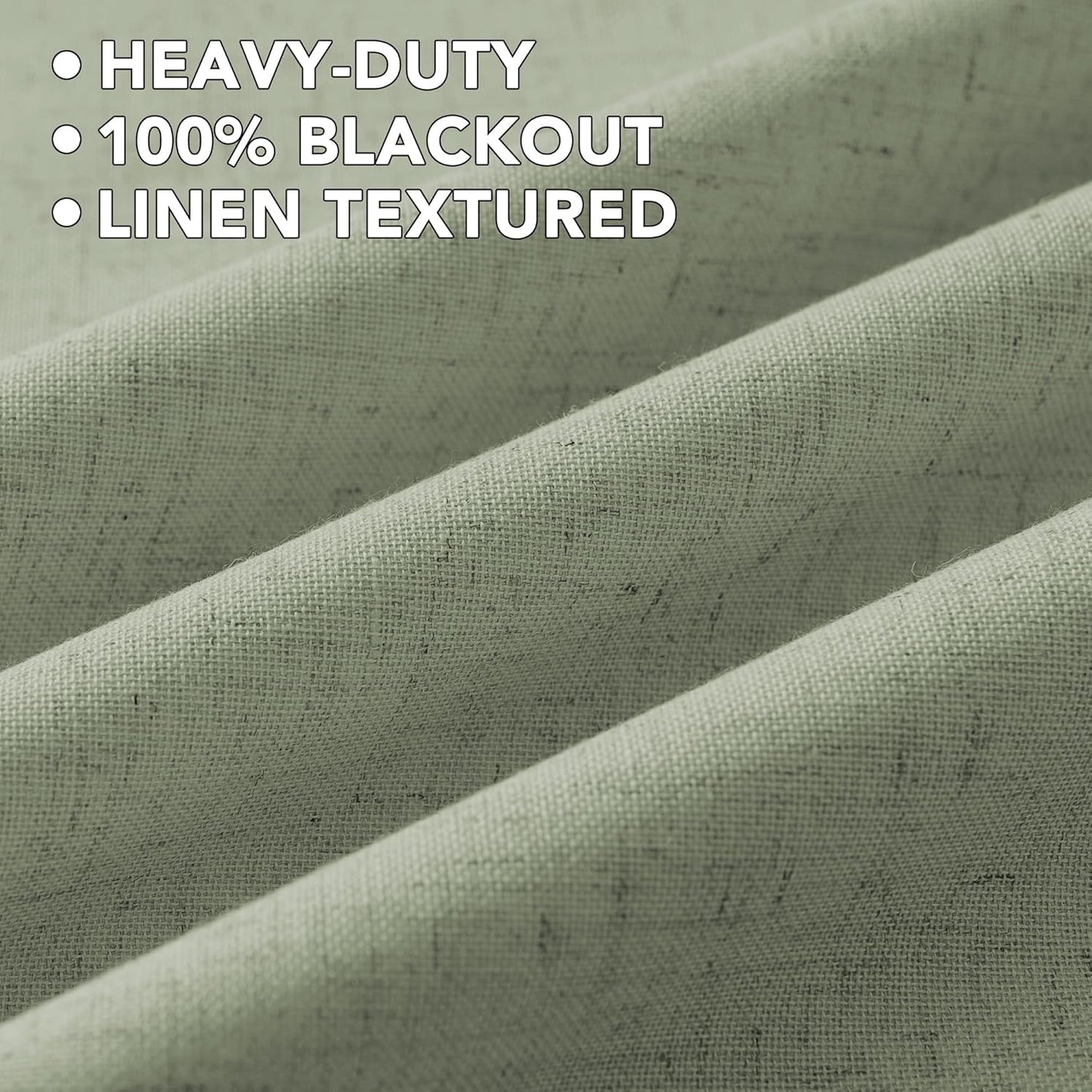 H.VERSAILTEX Linen Curtains 100% Blackout Curtains for Bedroom 63 inch Long Full Light Blocking Nature Linen Blended Window Curtains for Living Room Nickel Grommet (2 Panels, Heathered Tea)