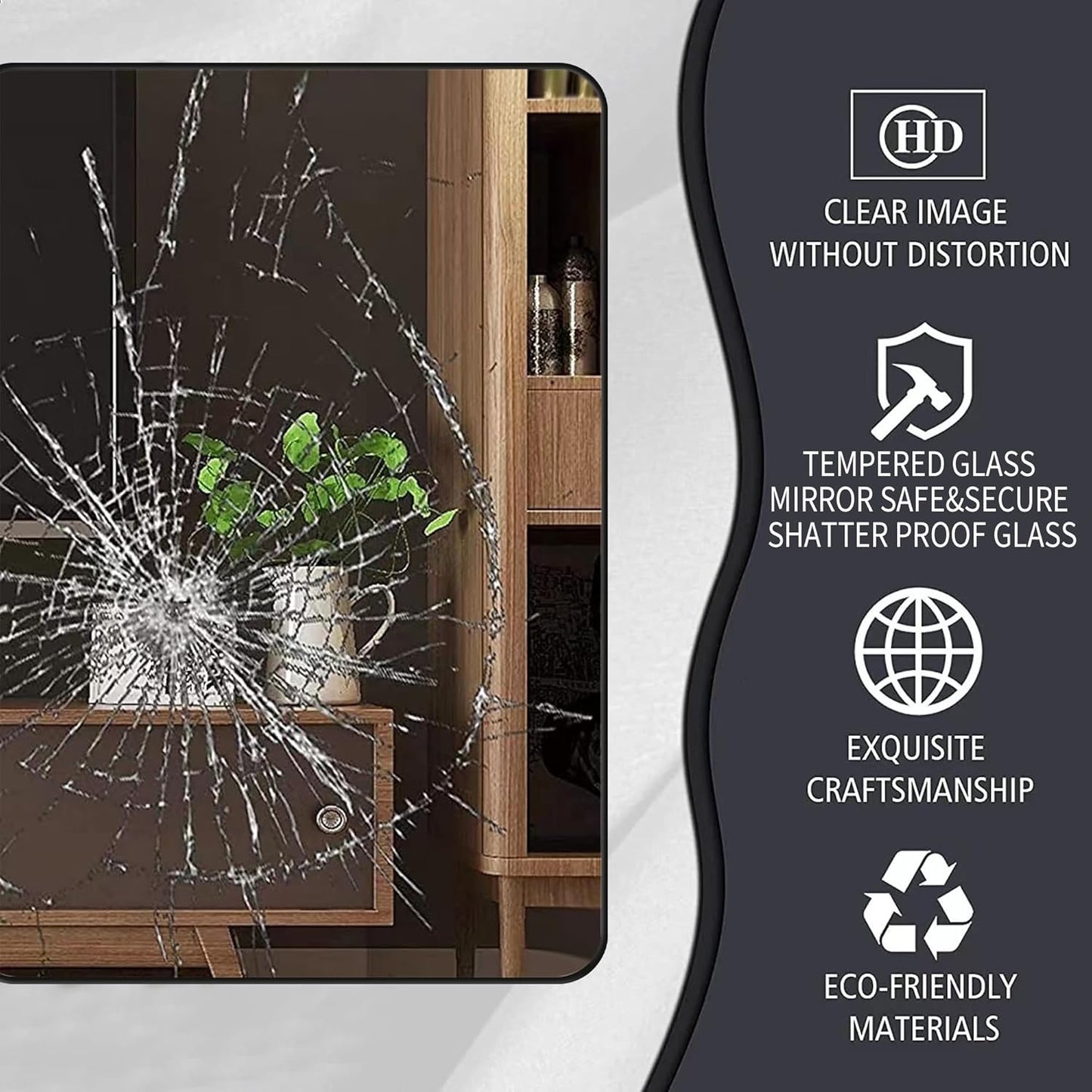 Black Bathroom Mirror,Rectangle 24 x 36 Inch Vanity Wall Mirror,Modern Mirror for Wall,Rectangular Mirror for Bedroom Living Room Entryway