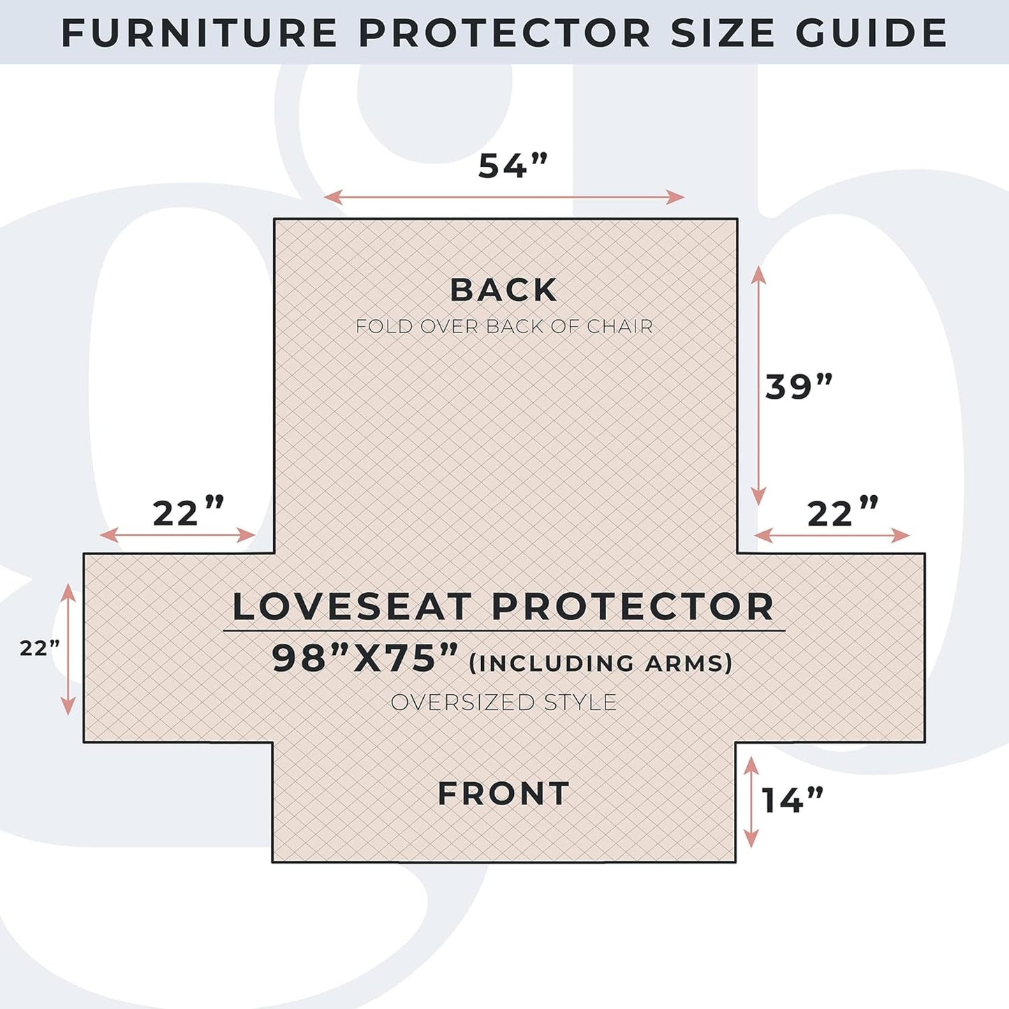 Great Bay Home Medallion Stitched Solid Furniture Protector Stain Resistant Durable Furniture Protector Elenor Collection (Loveseat, White/Sand)