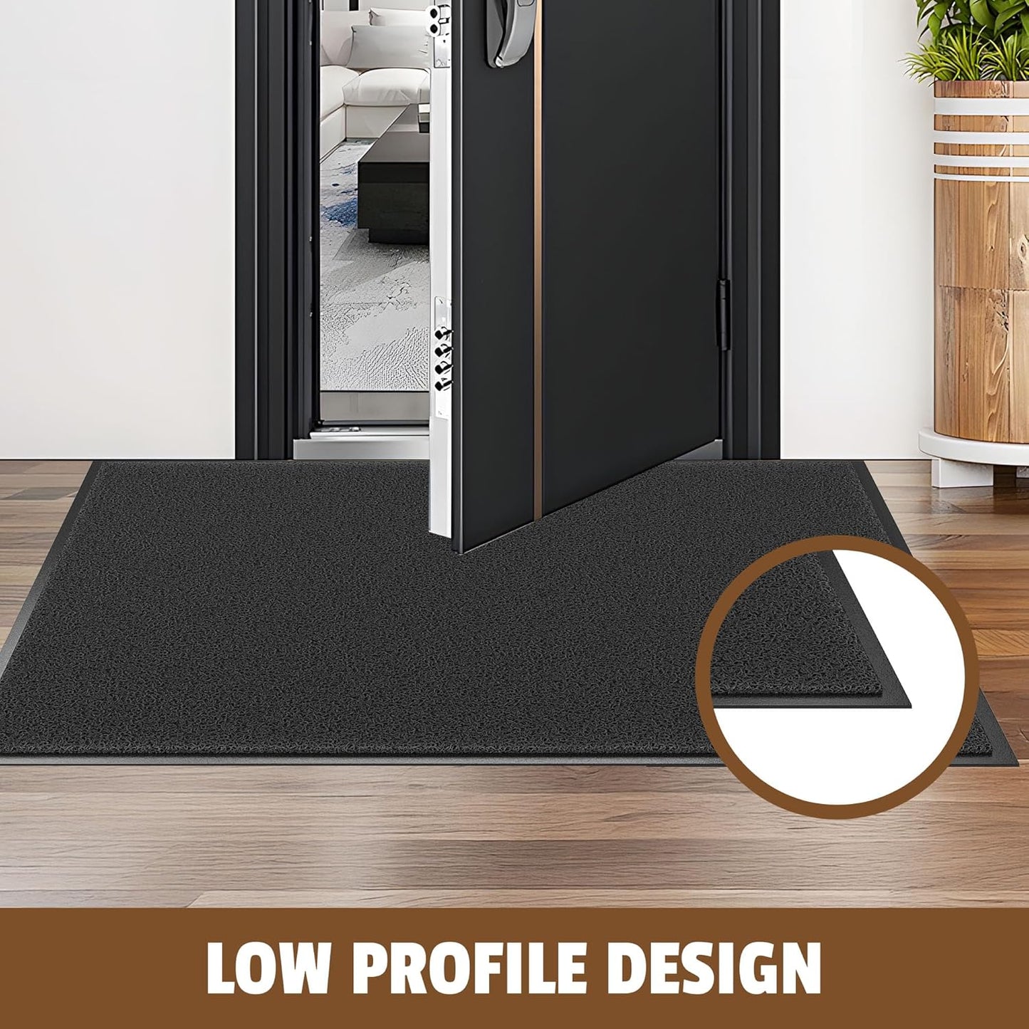 Front Door Mat Outside Entrance, 72" x 36" Doormat Outdoor Indoor Entrance, Non Slip Indoor Mats for Entryway, Heavy Duty Waterproof Low Profile Welcome Mat for Entry, Patio, High Traffic Areas