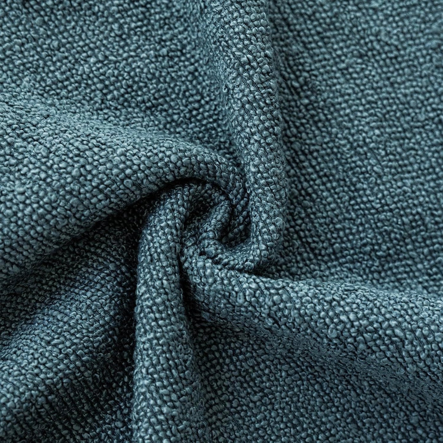 Foindtower Set of 2, Decorative Textured Boucle Throw Pillow Covers Accent Solid Pillow Cases Neutral Cozy Couch Cushion Case for Chair Sofa Bedroom Living Room Home Decor 24x24 Inch Misty Blue
