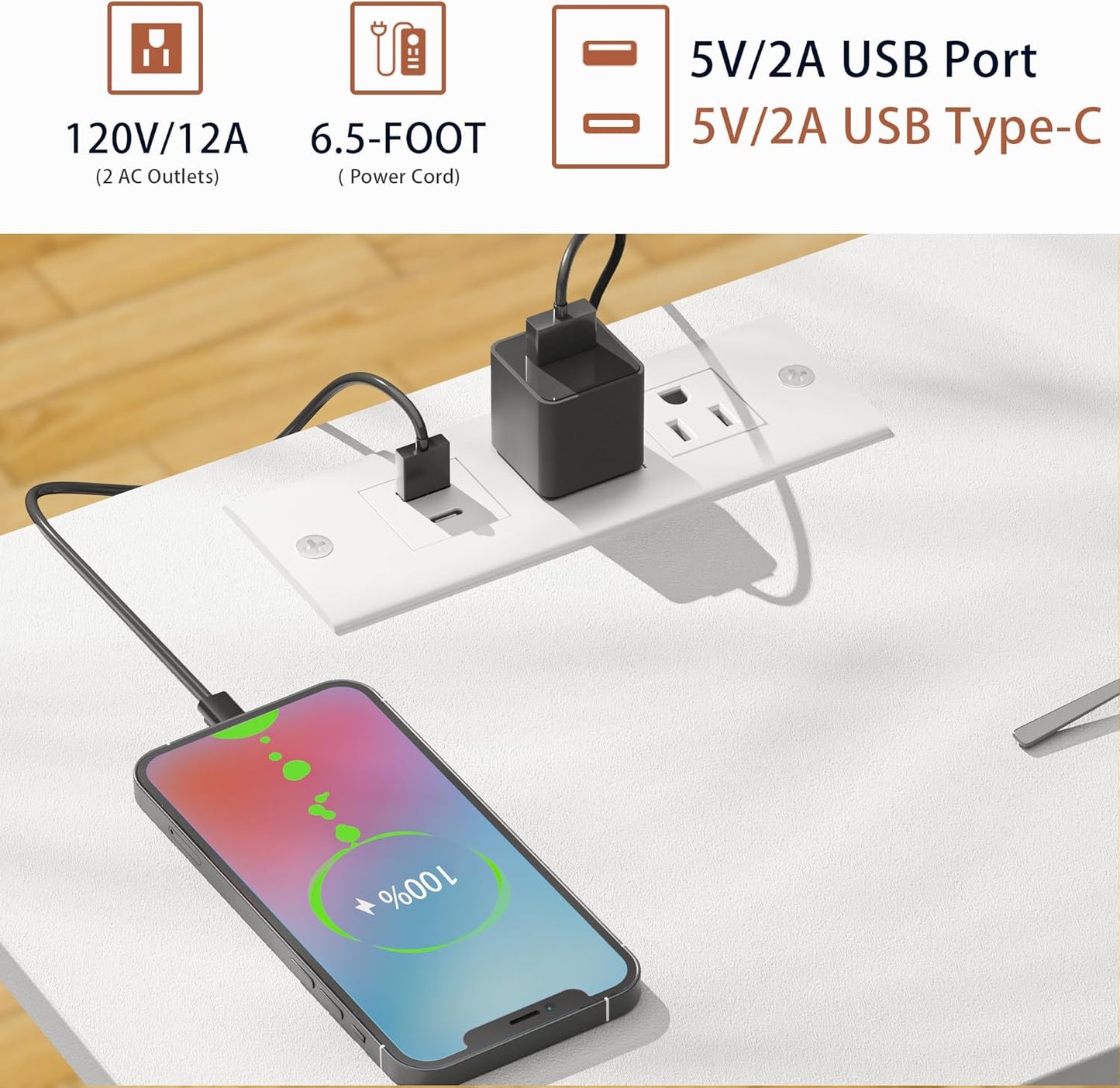 Nightstands Set of 2 with Charging Station and Drawer, End Table Bedside Table with 20 Colors LED Light Strip and 2 Layers Shelf for Bedroom Living Room Sofa Couch (White)