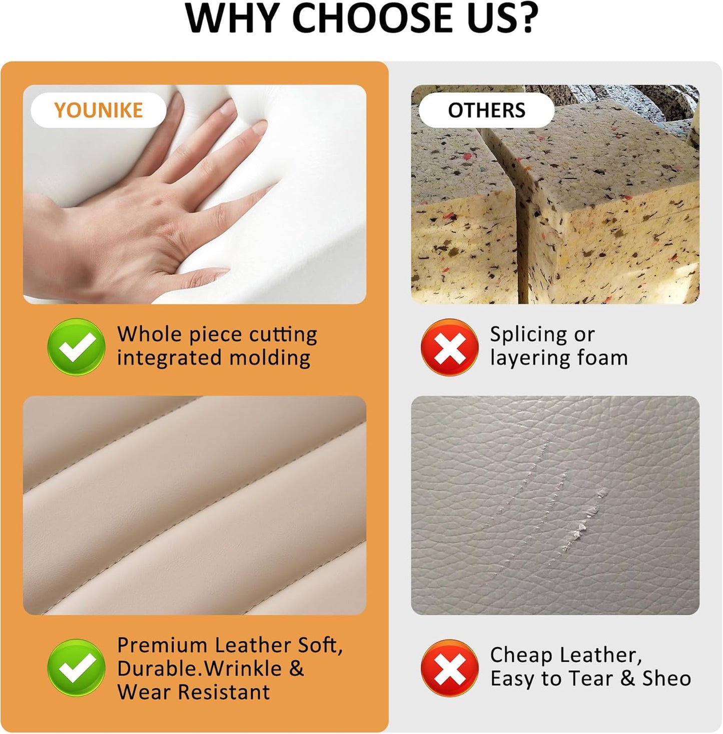 YOUNIKE Cream Home Office Desk Chair with Wheels Armless Compact Comfy Vanity Chair with Adjustable Back Modern Small Leather Upholstered Rolling Swivel Cute Computer Task Sewing Chair No Arms