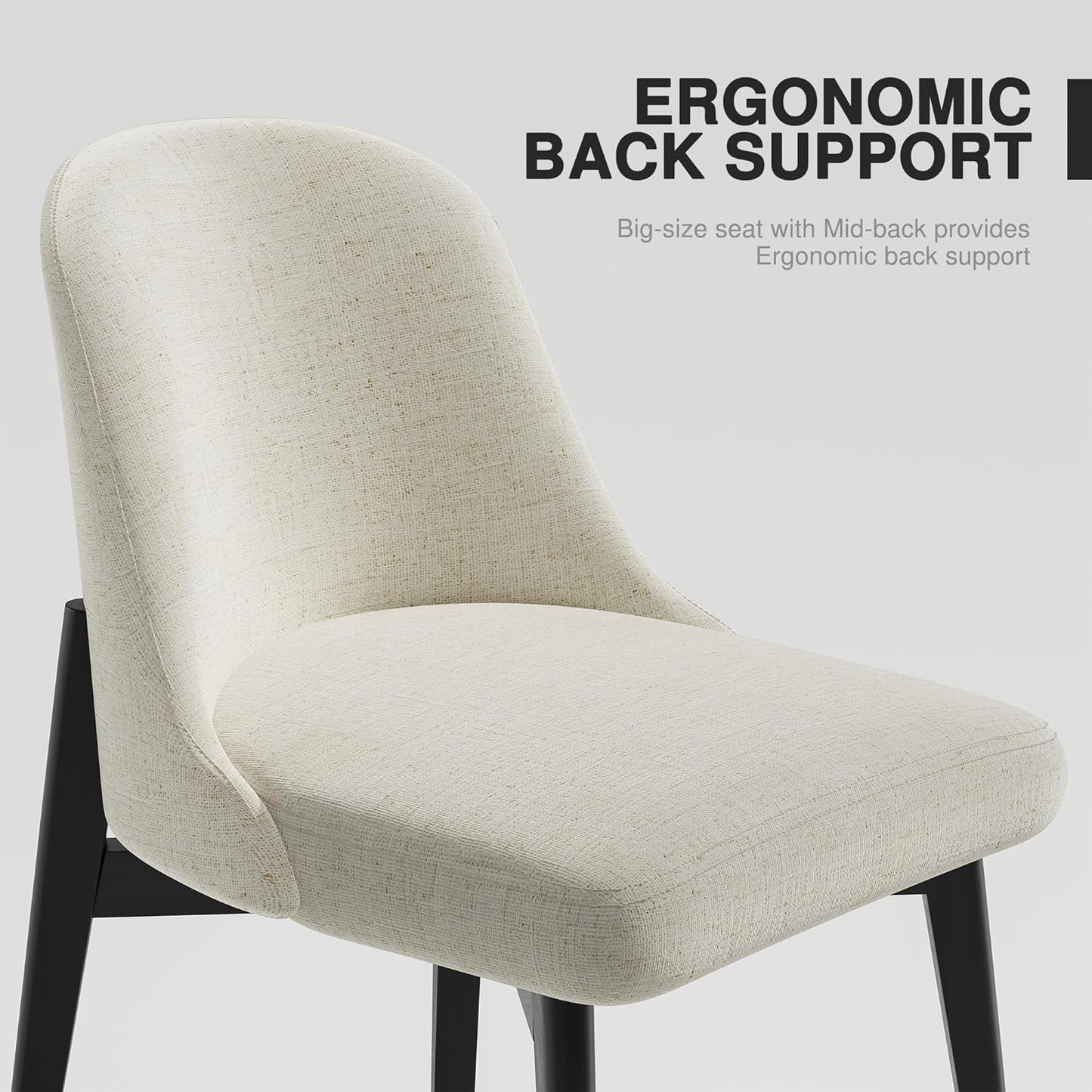 Casaphoria Kitchen Table Set with 2 Chairs, 45" Round Dining Kitchen Table & Chairs Set for 4-6, Wood Modern Dining Table for Living Room, Easy Assembly, Black