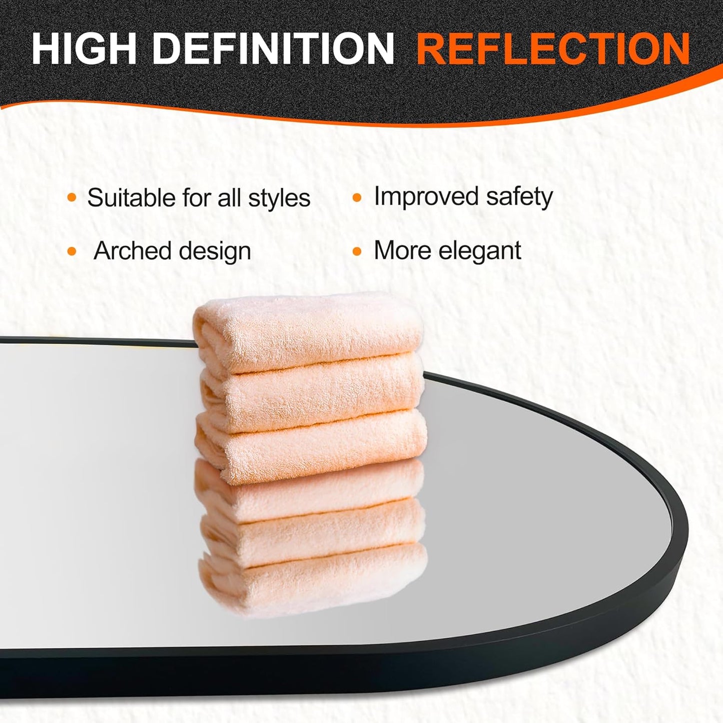 Bathroom Mirror for Wall,30''x20'',Black Oval Mirror for Bedroom Entryway Bathroom, Metal Framed Vanity Mirror(30''x20'',Black)