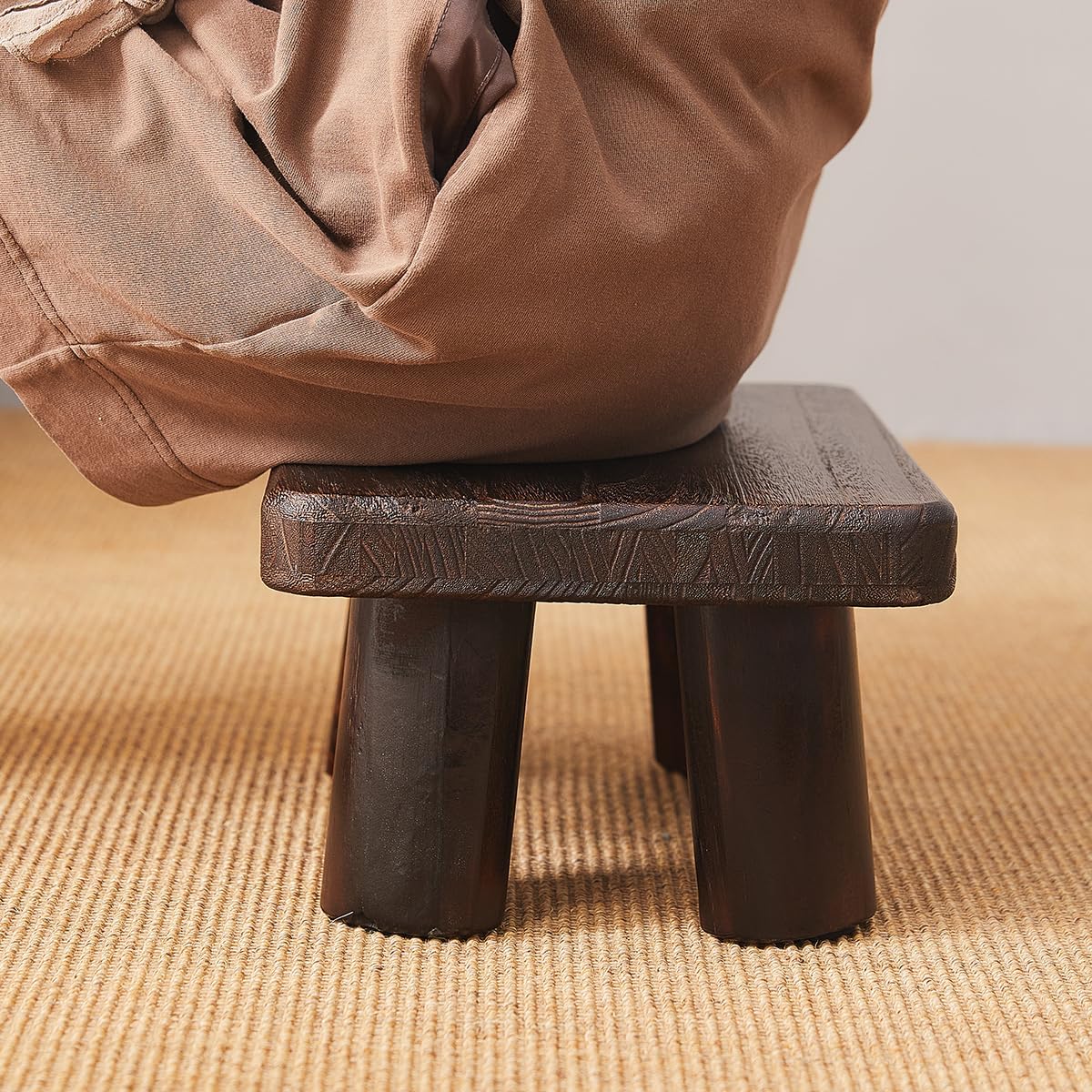 Wood Stool & Bench - Kids, Small, Kitchen Step, Wooden Steps & Plant Stand (14.2"x10.2"x7.1")