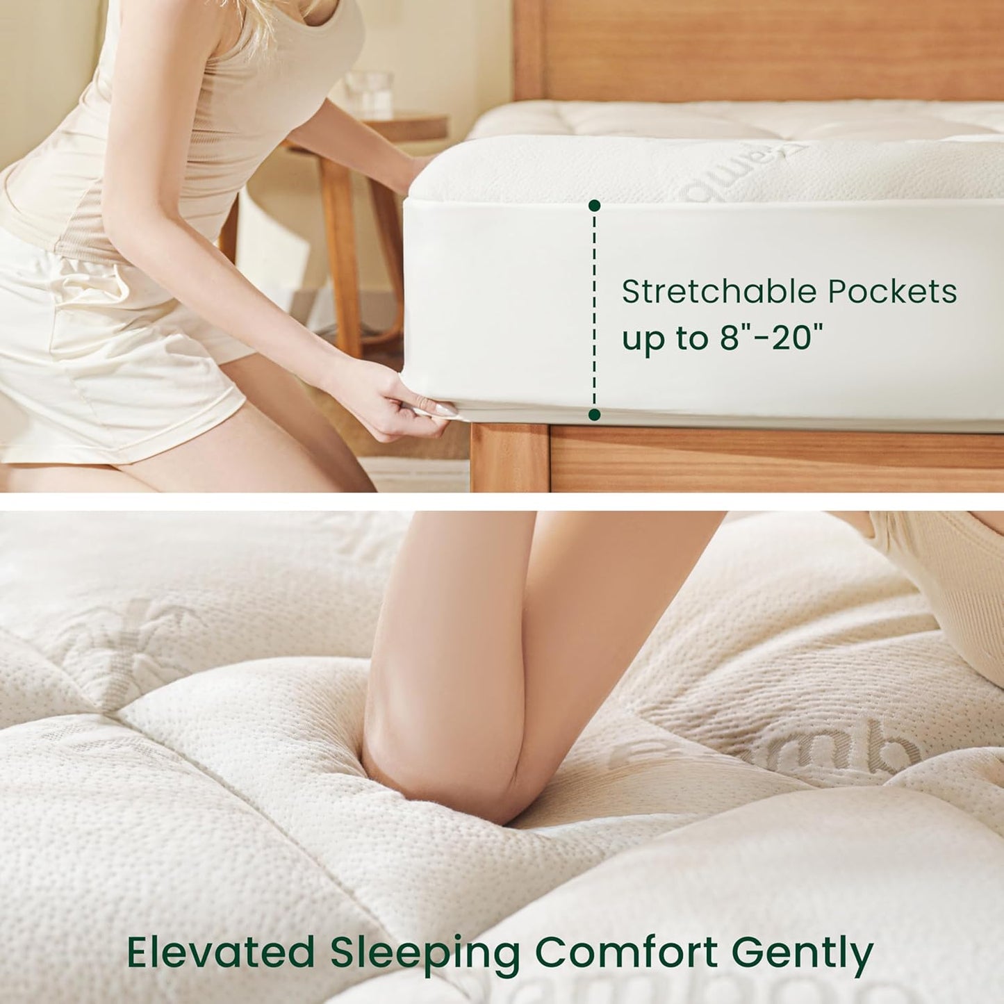 Love's cabin King Size Mattress Topper, Rayon Derived from Bamboo, 900 GSM Breathable Mattress Topper Pad, Thick Pillow Top Mattress Pad with 8"-20" Deep Pocket(78"x80")