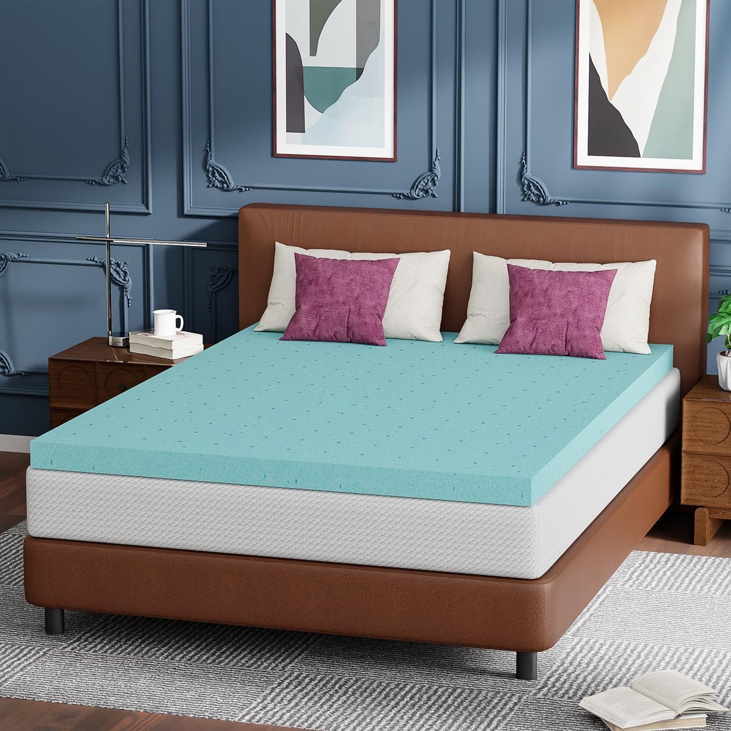 FDW | 8" Queen Mattress + 3" Cooling Mattress Topper | Gel Memory Foam | Medium Firm Feel | White | with Washable Cover for Cool Sleep and Pressure Relief | Bed in a Box, CertiPUR-US Certified