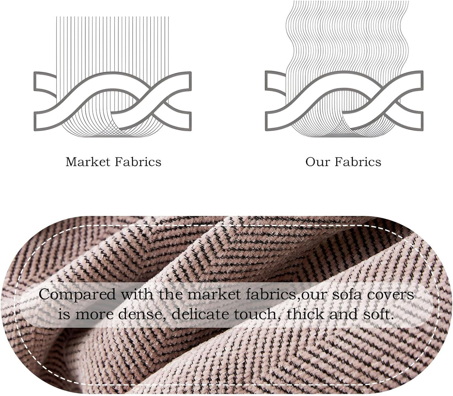 STACYPIK Solid Pink Sofa Cover for Pets Dogs, Cooling Chenille Herringbone Couch Cover for Sectional, Washable Pet Slipcover for 3 Cushion Couch, Anti-Slip Stain-Resistant Furniture Protector-71X134IN