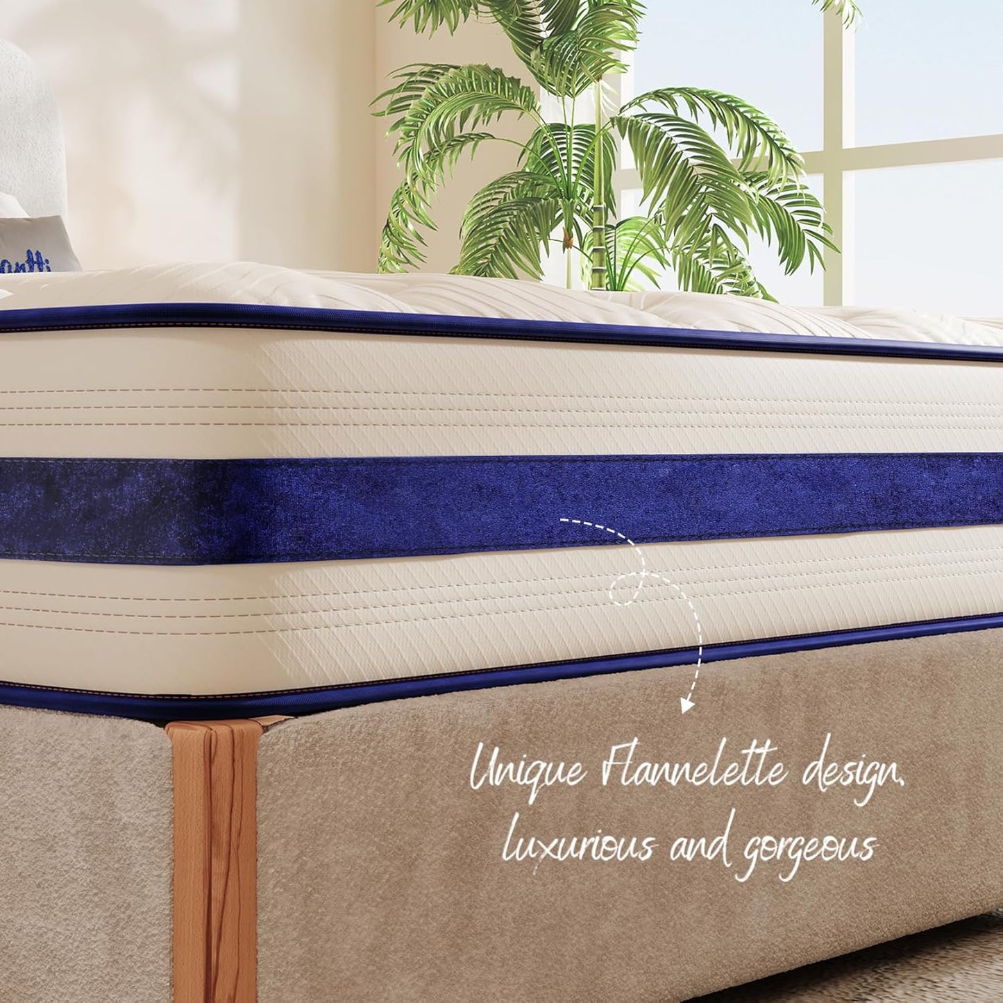 Vesgantti King Size Mattress,12 Inch Hybrid Innerspring Mattress in a Box with Memory Foam, Back Support & Pressure Relief, Medium Firm Feel for Adults (King Size)