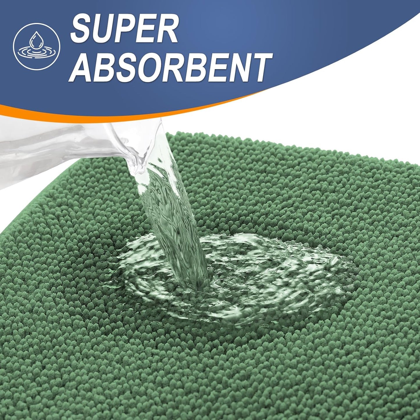 OLANLY Thick Memory Foam Bath Mat Rug 36x24, Extra Soft Absorbent Bathroom Rug, Quick Dry Bath Mats, Non-Slip, Machine Washable Carpet for Bathroom, Tub and Shower, Home Decor Accessories, Olive Green