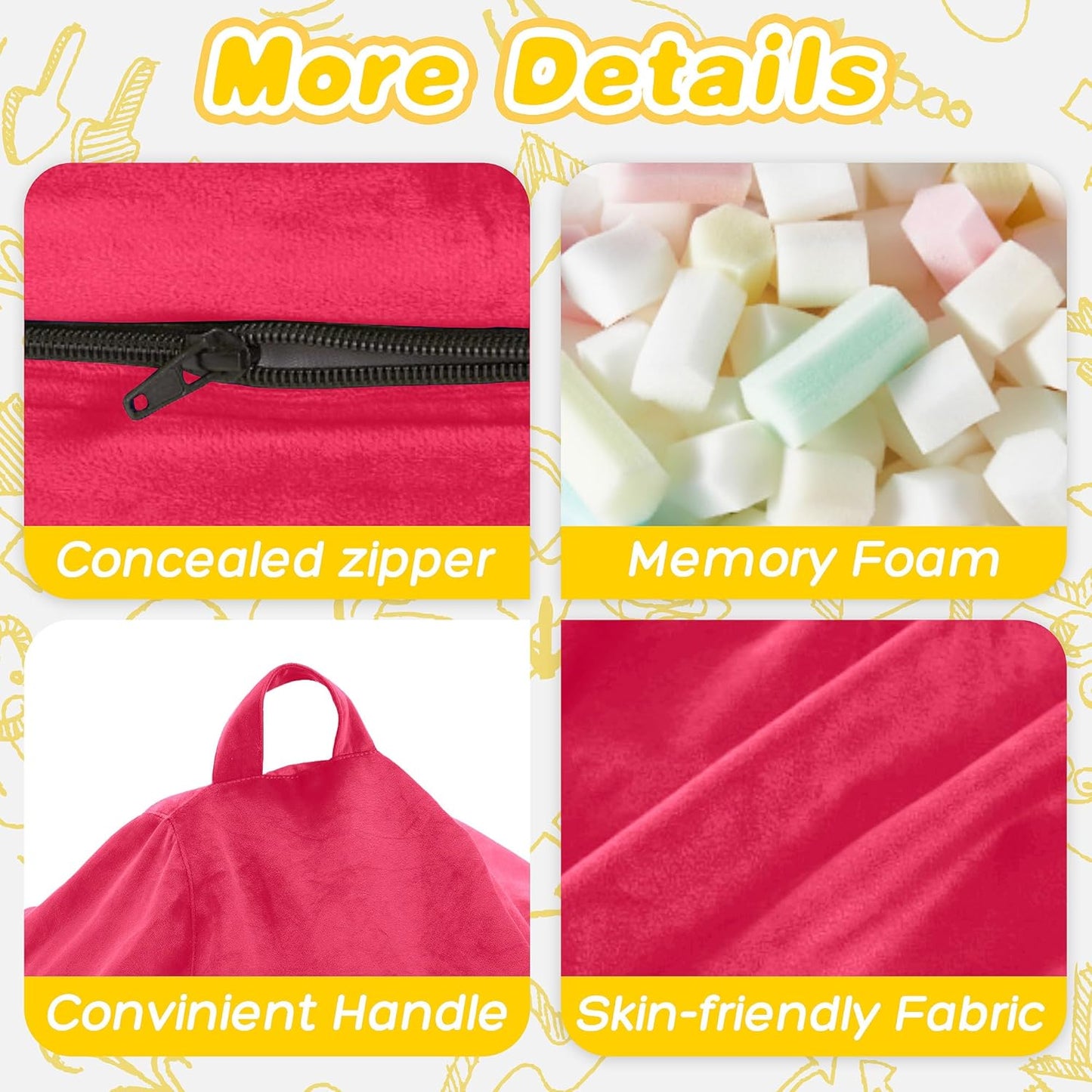 HABUTWAY 2FT Bean Bag Chair, 2' Beanbags Small Bean Bag Chairs with Filling, Teardrop Bean Bag Chair Luxurious Velvet Ultra Soft Fur with Removable Cover (Hot Pink)