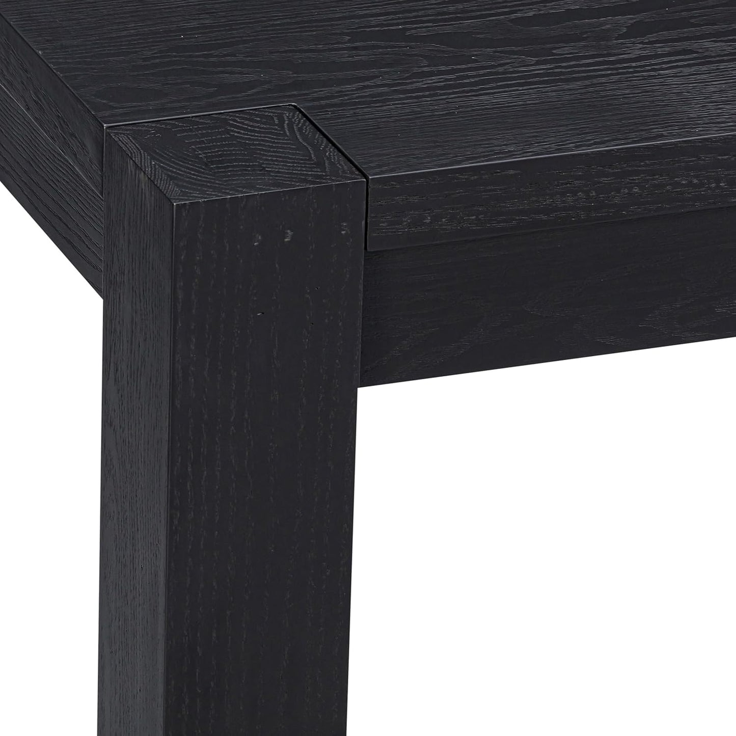 NTC Block 71 Inch Modern Farmhouse Dining Table, Rectangular Dinner Table for Dining Room, Living Room Furniture, Effortless Assembly, Burnt Black