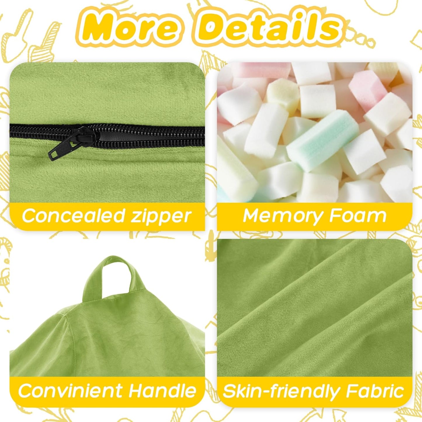 HABUTWAY 2FT Bean Bag Chair, 2' Beanbags Small Bean Bag Chairs with Filling, Teardrop Bean Bag Chair Luxurious Velvet Ultra Soft Fur with Removable Cover (Lime)