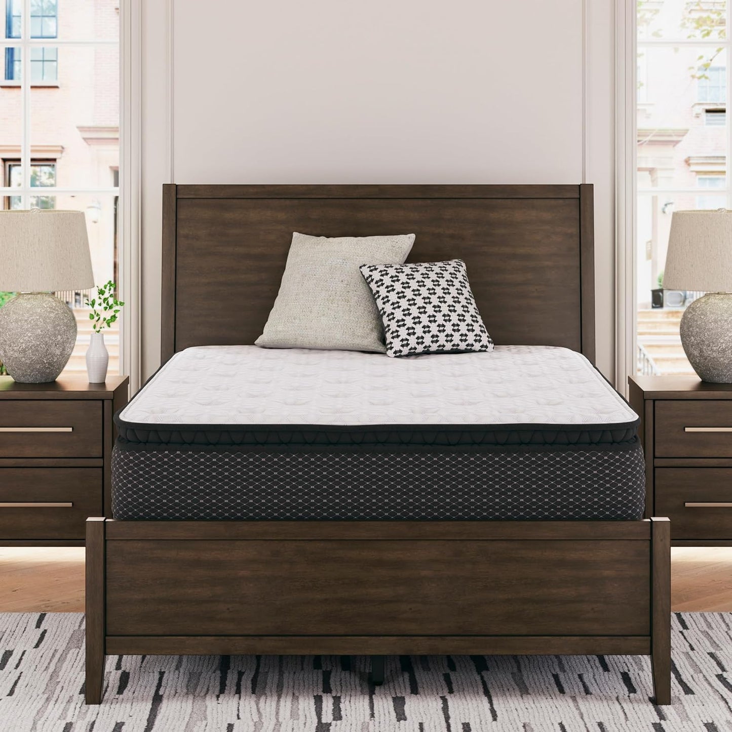 Signature Design by Ashley Limited Edition Pillow Top 13 " Pillow Top Hybrid Mattress with Gel Memory Foam and Edge Support for Cool Sleep and Pressure Relief, Full, Fiberglass Free, Mattress In A Box