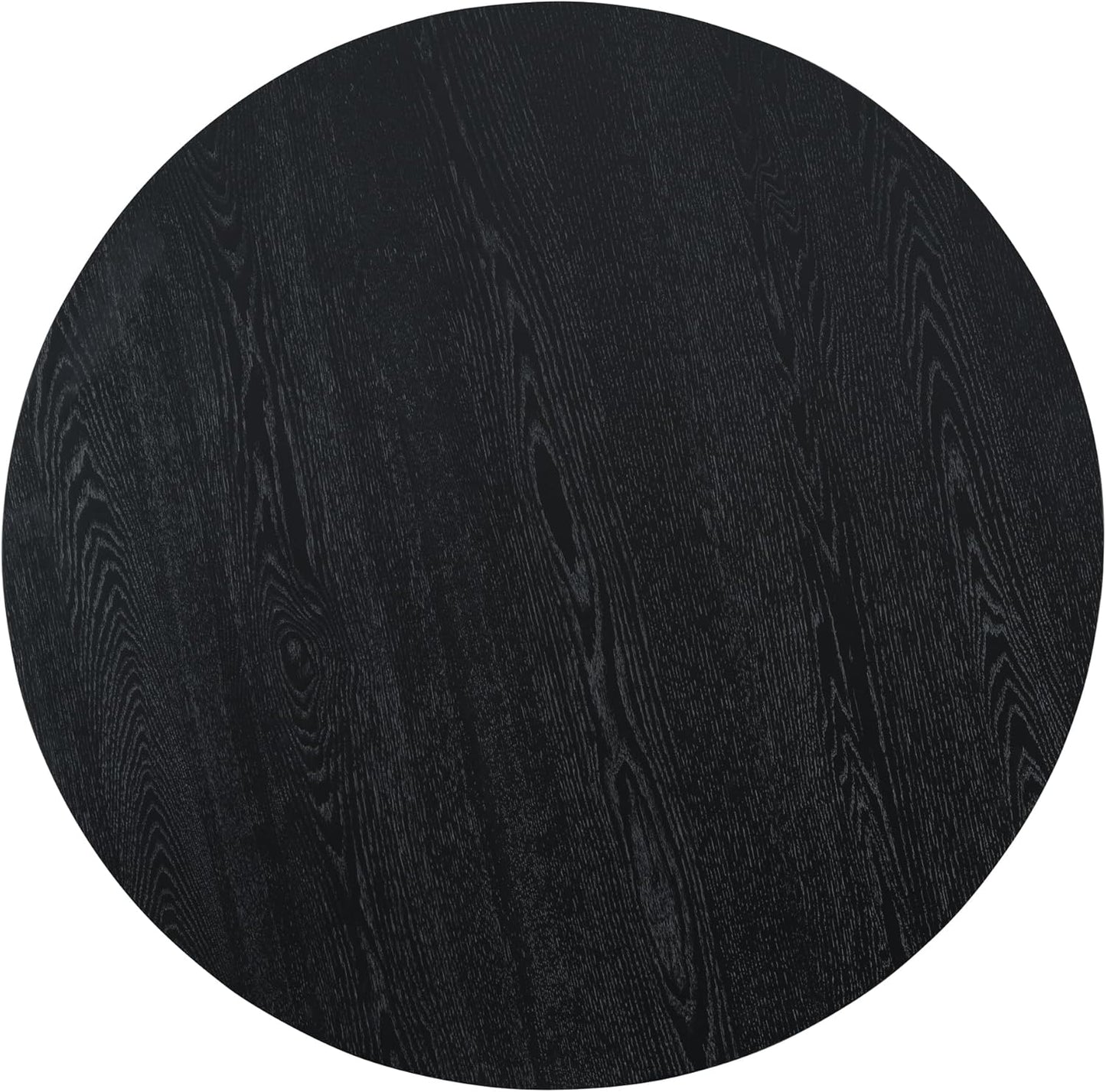 Wooden Kitchen Round Dining Table for 4-6, Round Kitchen Table with Circular Tabletop with Wood Pedestal Base, Rustic Farmhouse Furniture