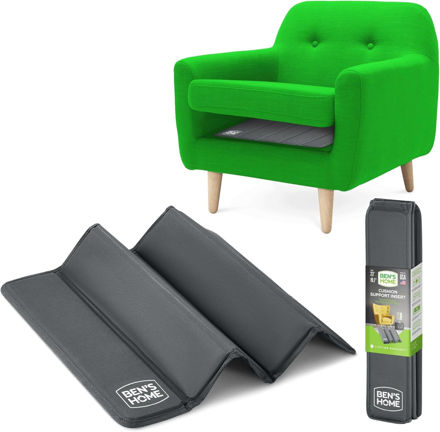 BEN'SHOME® Recliner Cushion Support for fix Sagging Seats - Heavy Duty Solid .5" Wood Chair Support Board | Adjustable 20"-23" x 19.7" Under Cushion Insert | Non-Slip Furniture Saver | 400 LB Capacity