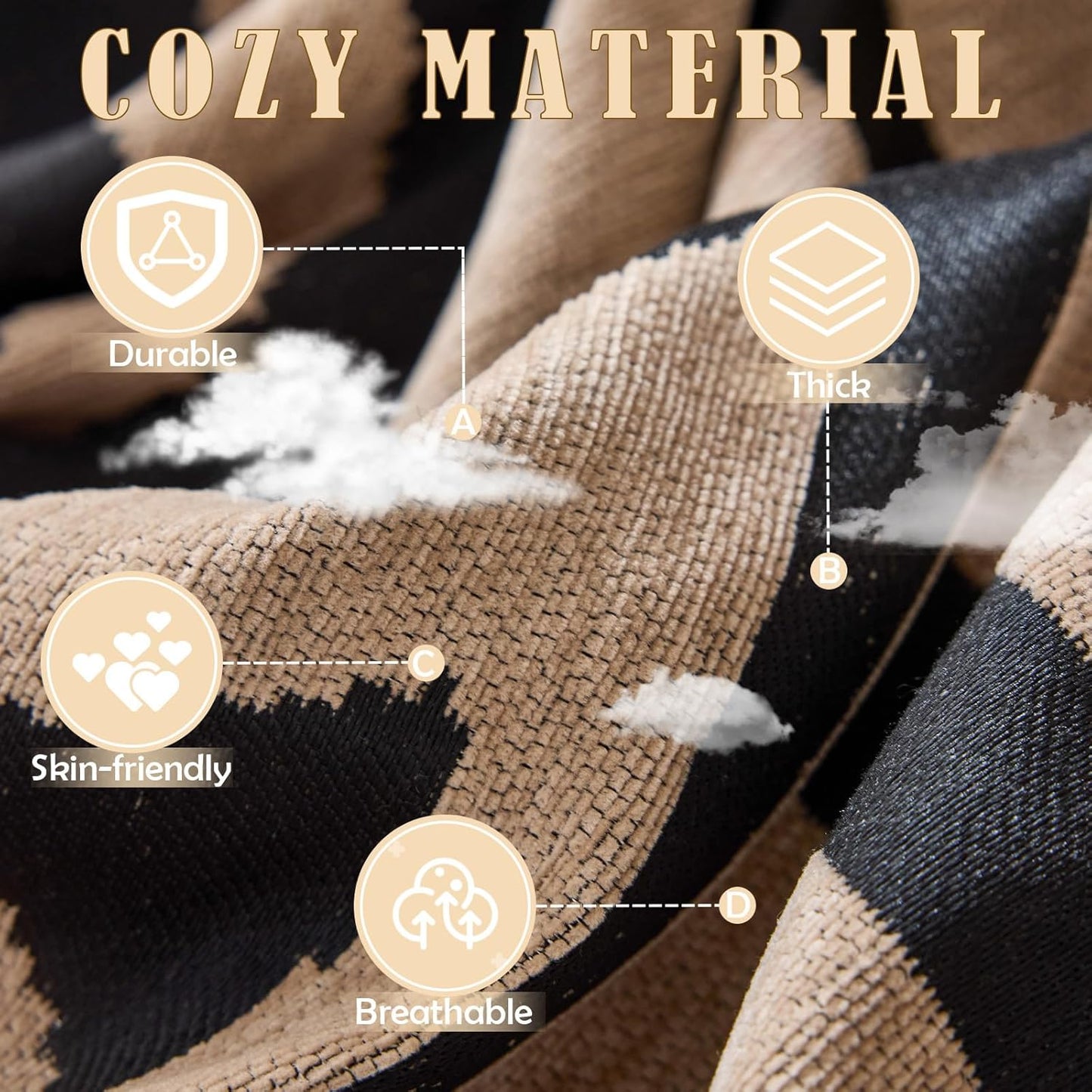 HANDONTIME Boho Geometric Couch Covers for Sofa Pet Friendly Taupe and Black Sofa Covers Washable Chenille Couch Blanket Cover for 1 2 Cushion Couches Pet Protector Furniture Cover Soft, 71" X 102"