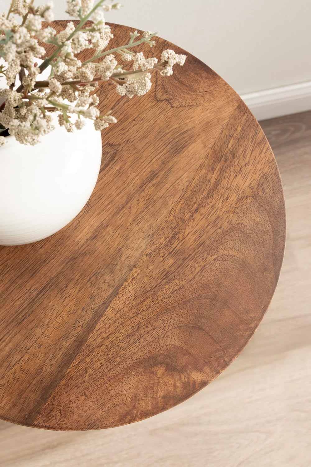 Kate and Laurel Talcott Modern Round Wood Side Table, 12 x 12 x 28, Walnut Brown, Transitional Decorative Two-Tier End Table for Use as a Bedroom Nightstand or Living Room Plant Stand