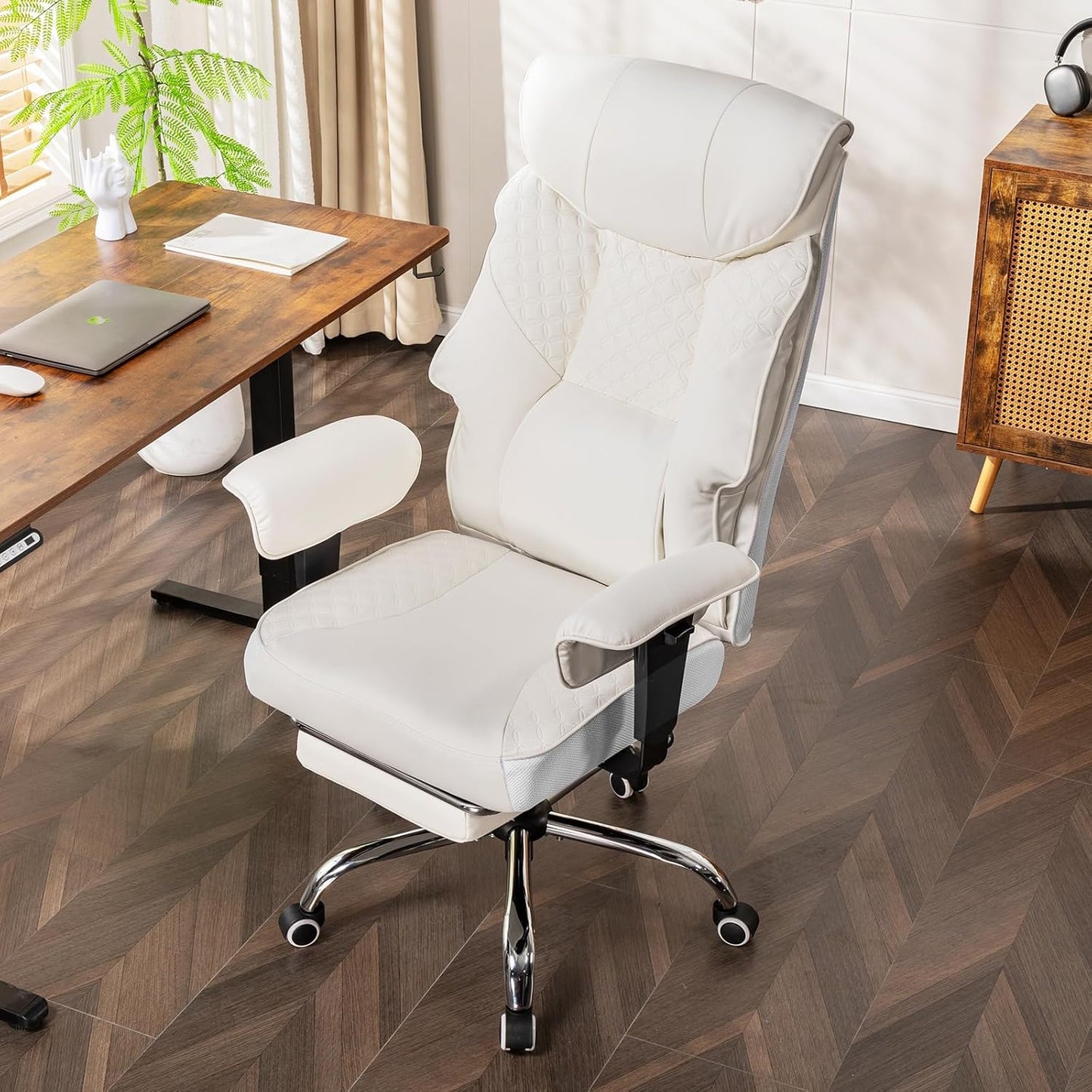 GTRACING Big and Tall Office Chair 400LBS Wide Ergonomic Gaming Chair with Deluxe Embossing Designed Leather with Foot Rest,150°Reclining Adjustable Soft Armrests Pocket Spring Back Support and Pillow